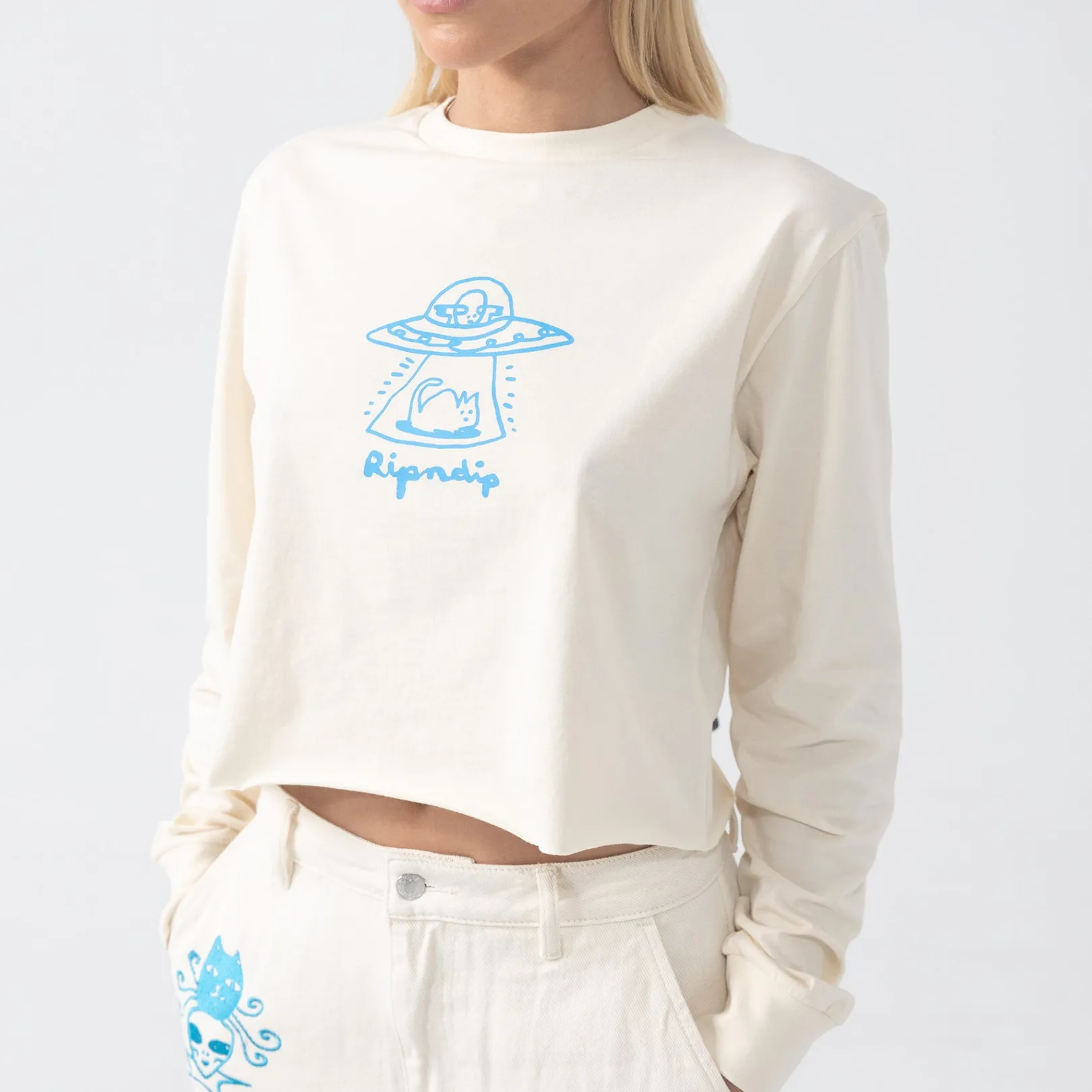 Blonded Cropped Long Sleeve (Natural)<Ripndip Shop