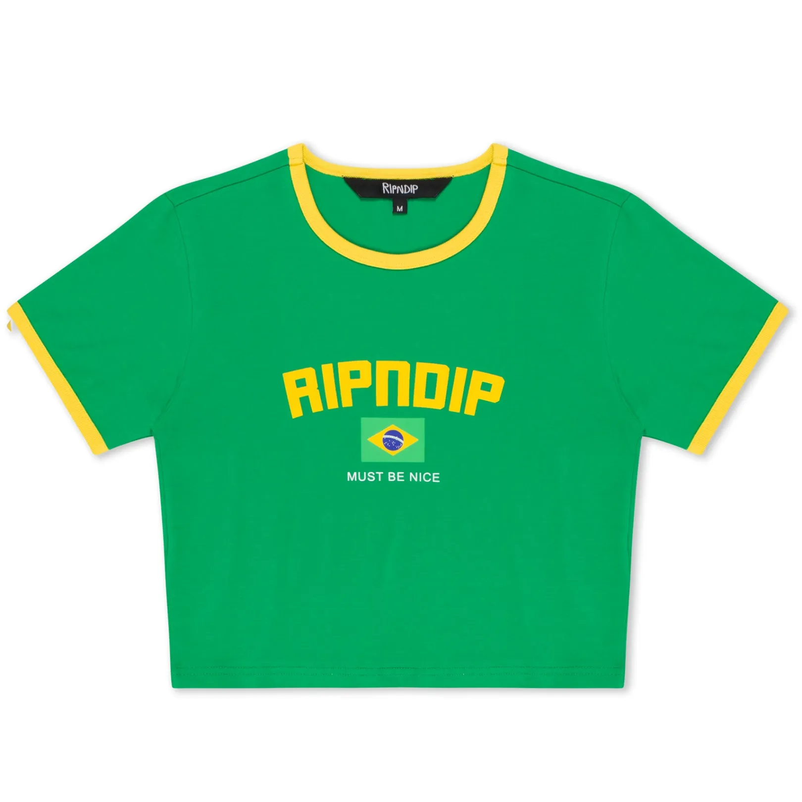 Brazil Cropped Ringer Tee (Green/Yellow)<Ripndip Outlet