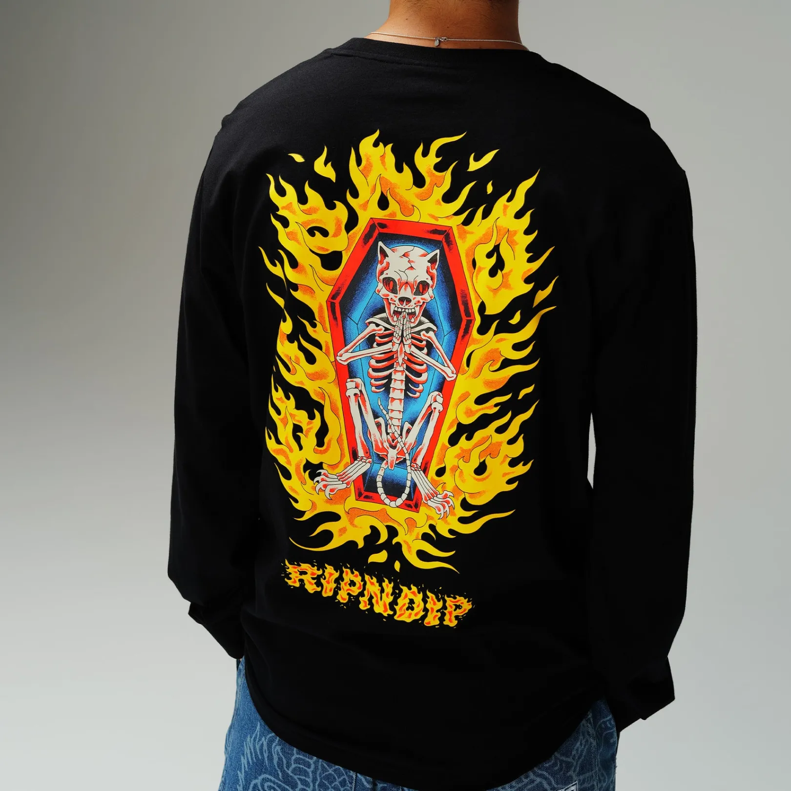 Burn In Heck Long Sleeve (Black)<Ripndip Best