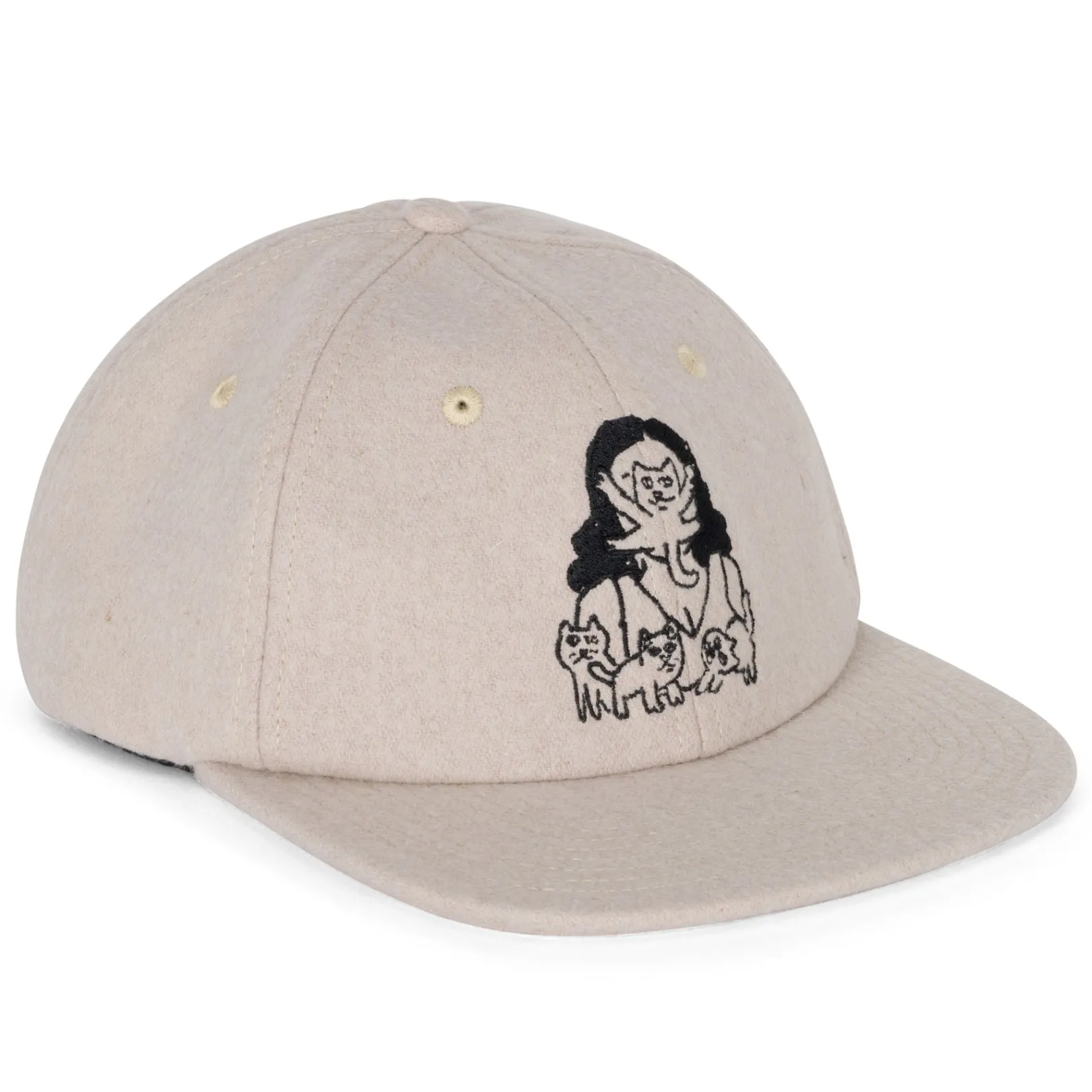 Cat Lady Wool Strapback Hat (Charcoal)<Ripndip Cheap