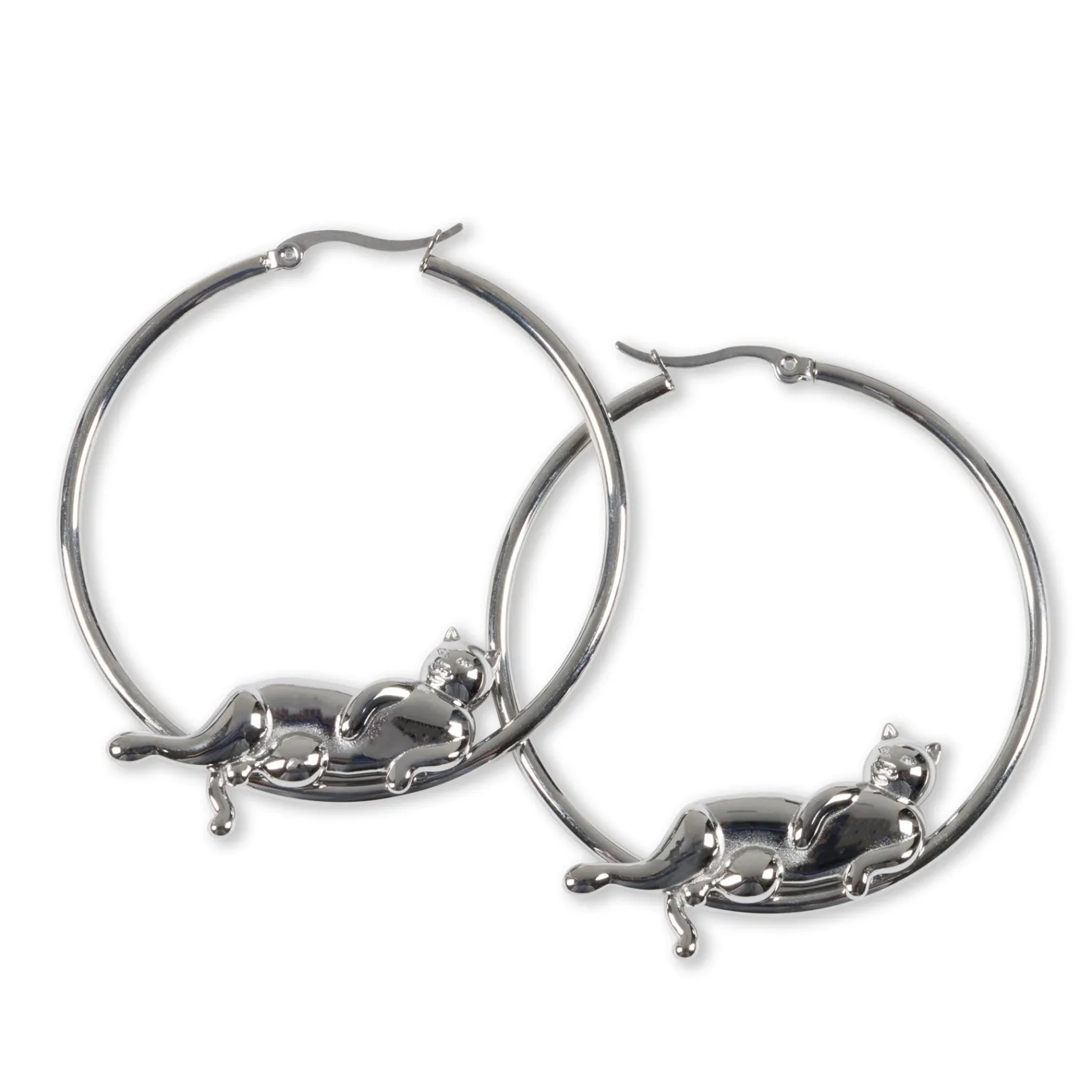 Catstanza Hoop Earrings (Silver)<Ripndip Best Sale