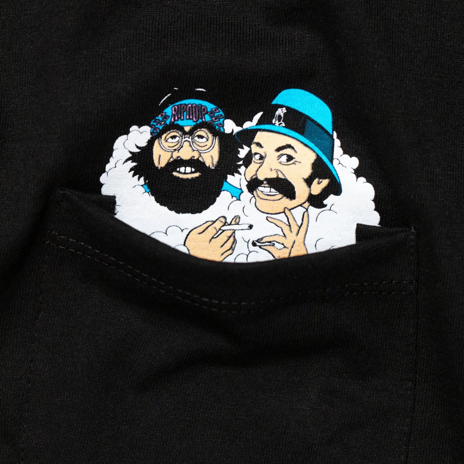 Cheech and Chong Pocket Tee (Black)<Ripndip Hot