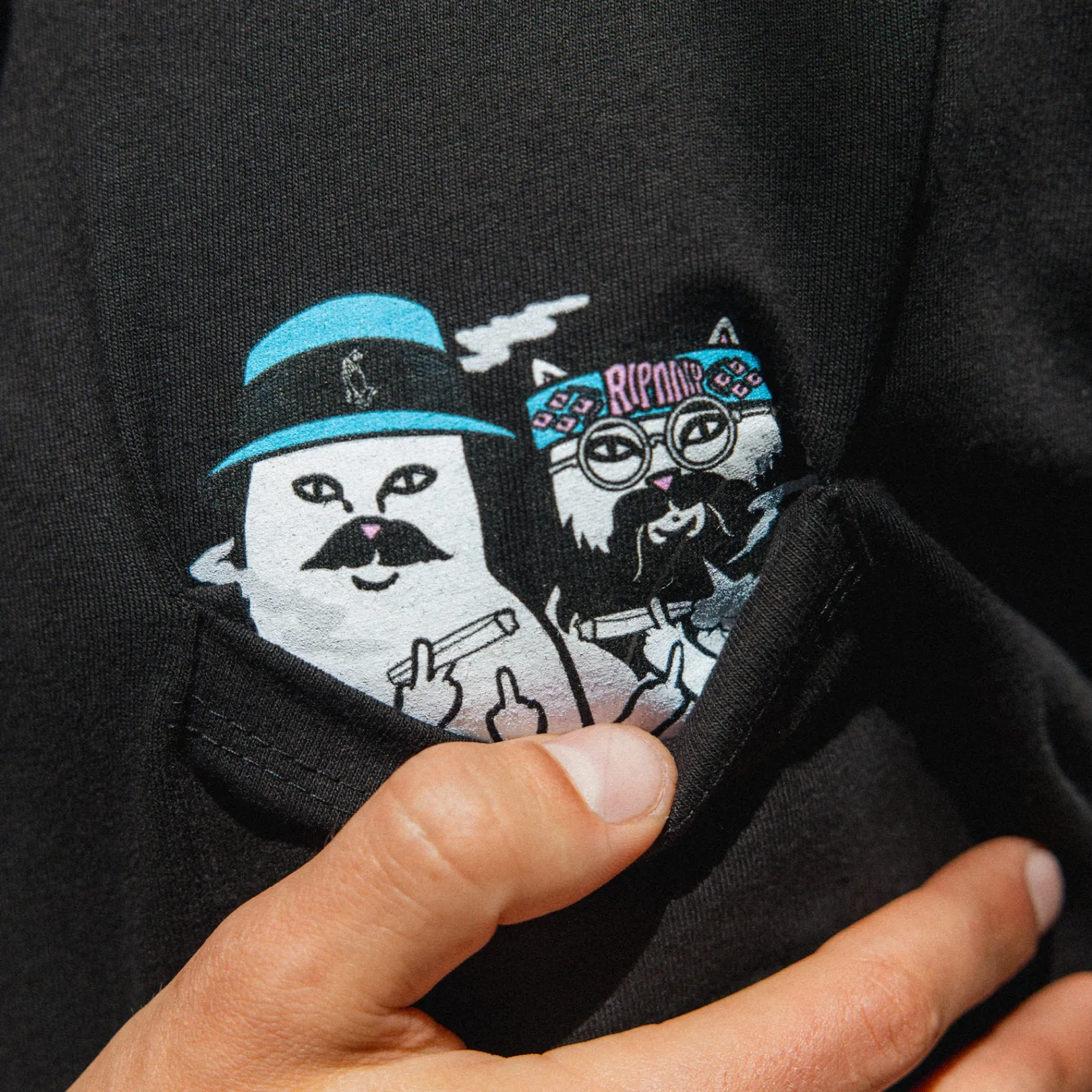 Cheech and Nerm Pocket Tee (Black)<Ripndip Online