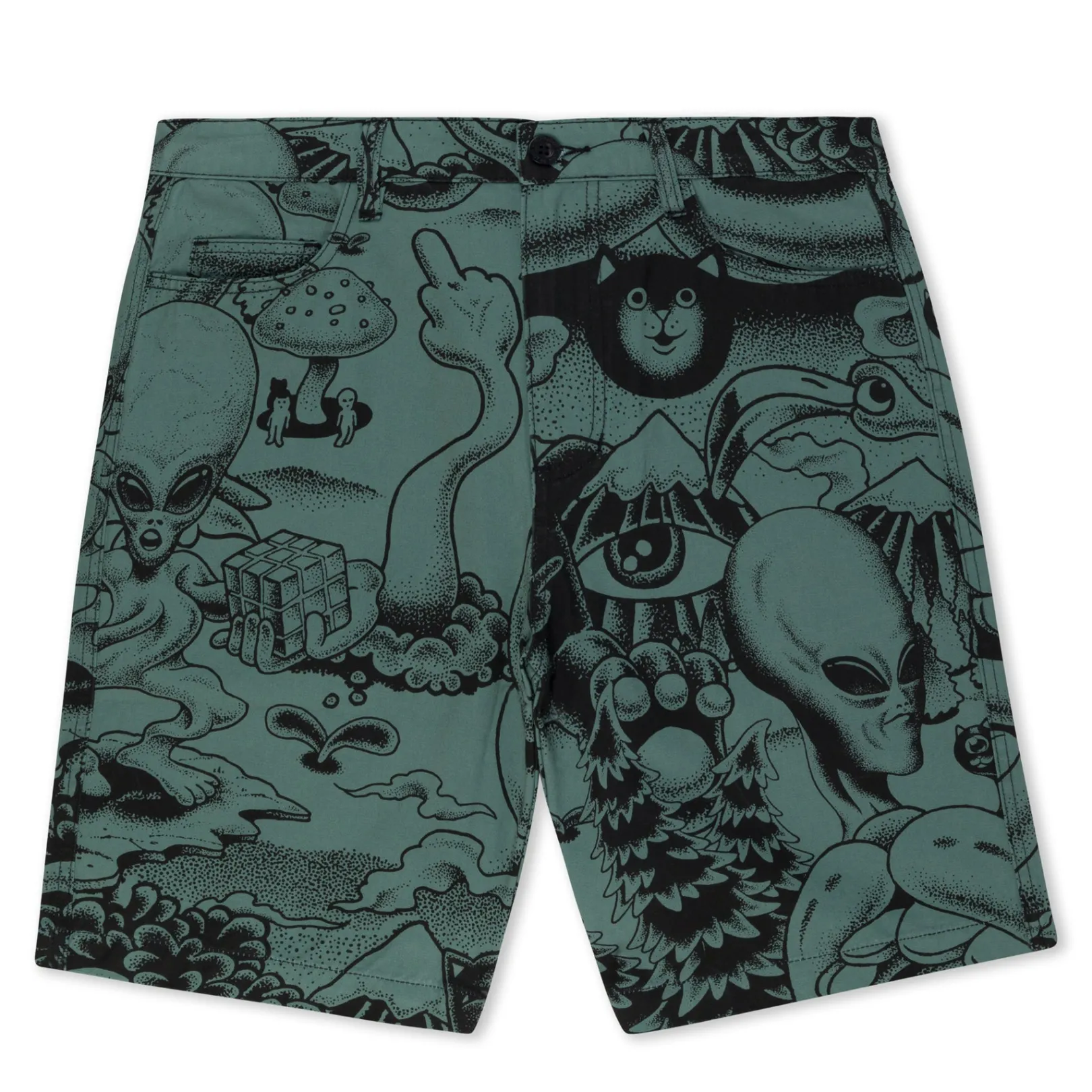 Dark Twisted Fantasy Twill Shorts (Olive/Black)<Ripndip Outlet