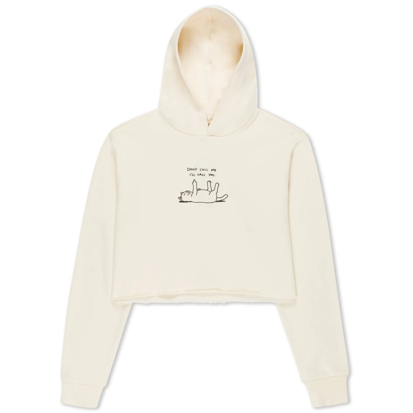 Don't Call Me Cropped Hoodie (Natural)<Ripndip Best