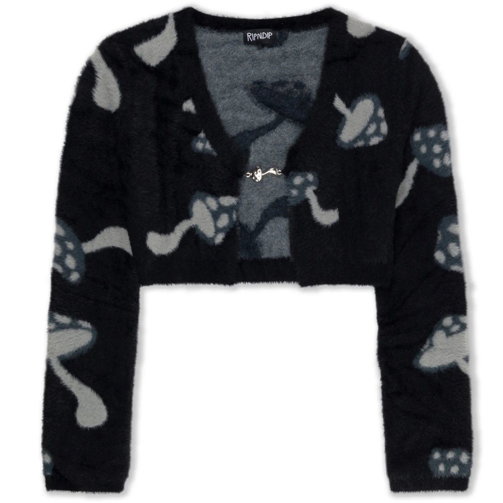 Euphoria Knit Long Sleeve Crop Top (Black)<Ripndip Clearance