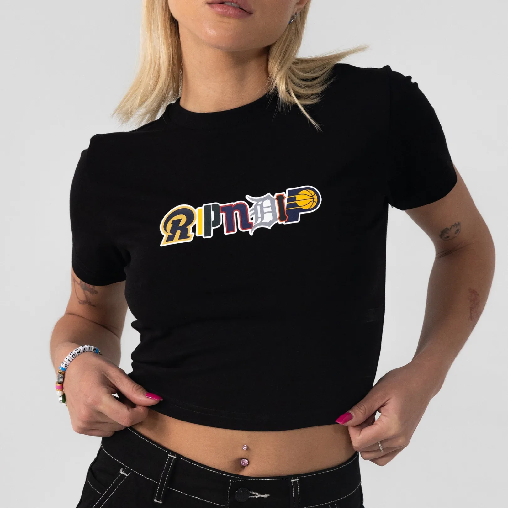 Fan Fave Cropped Baby Tee (Black)<Ripndip Clearance