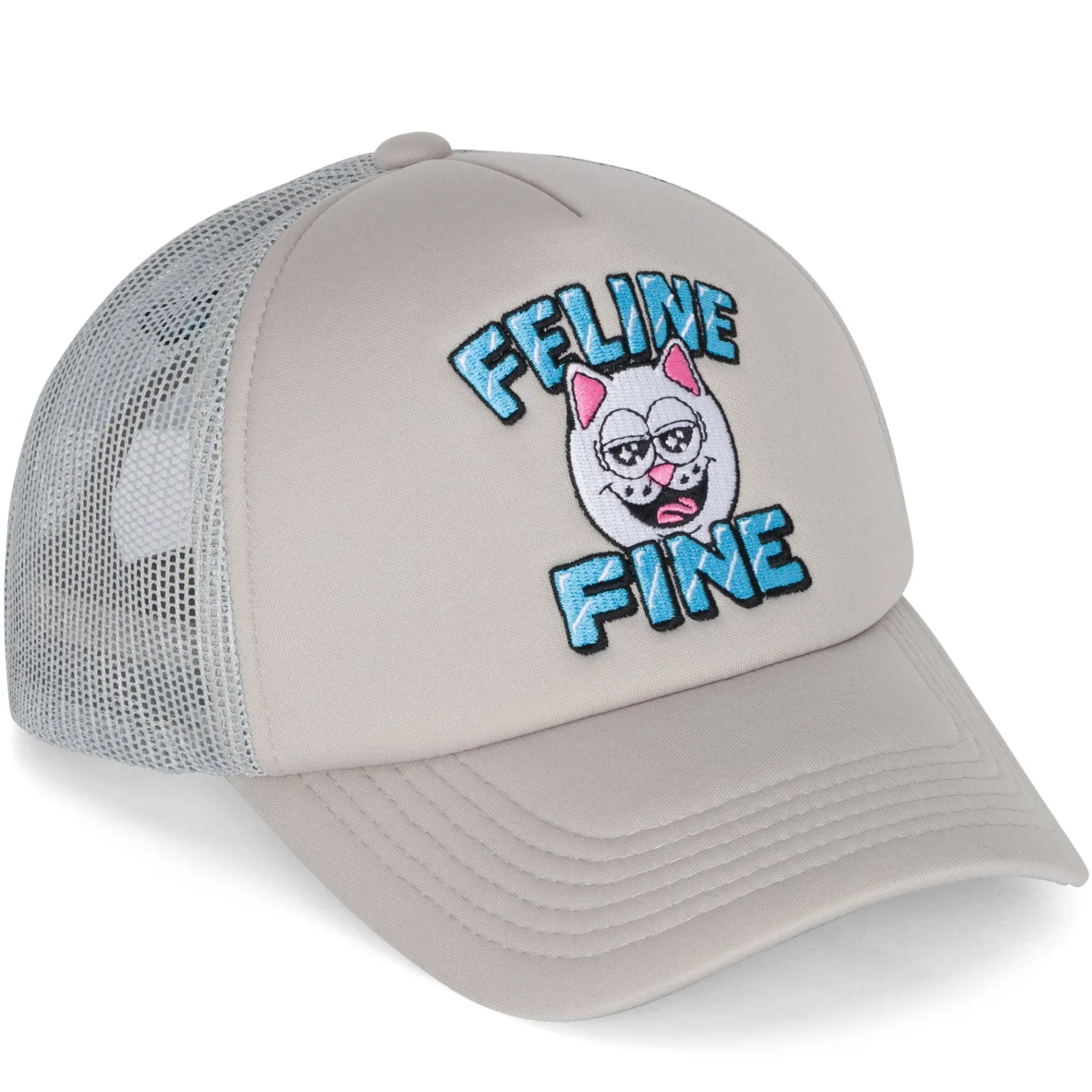 Feline Fine Trucker Hat (Cream)<Ripndip New