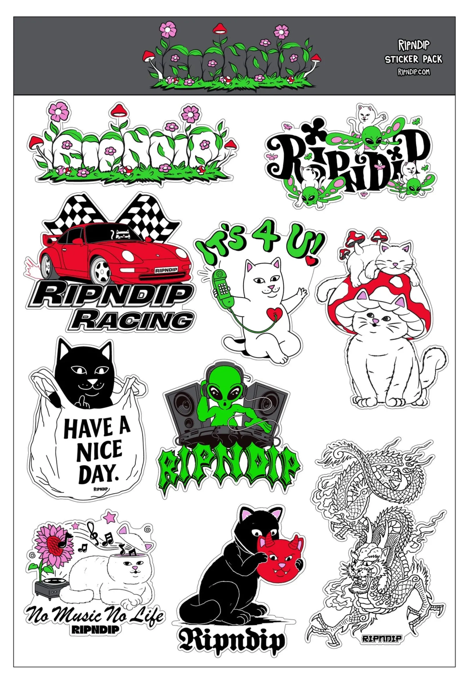 Field Friends Sticker Sheet (Multi)<Ripndip Outlet