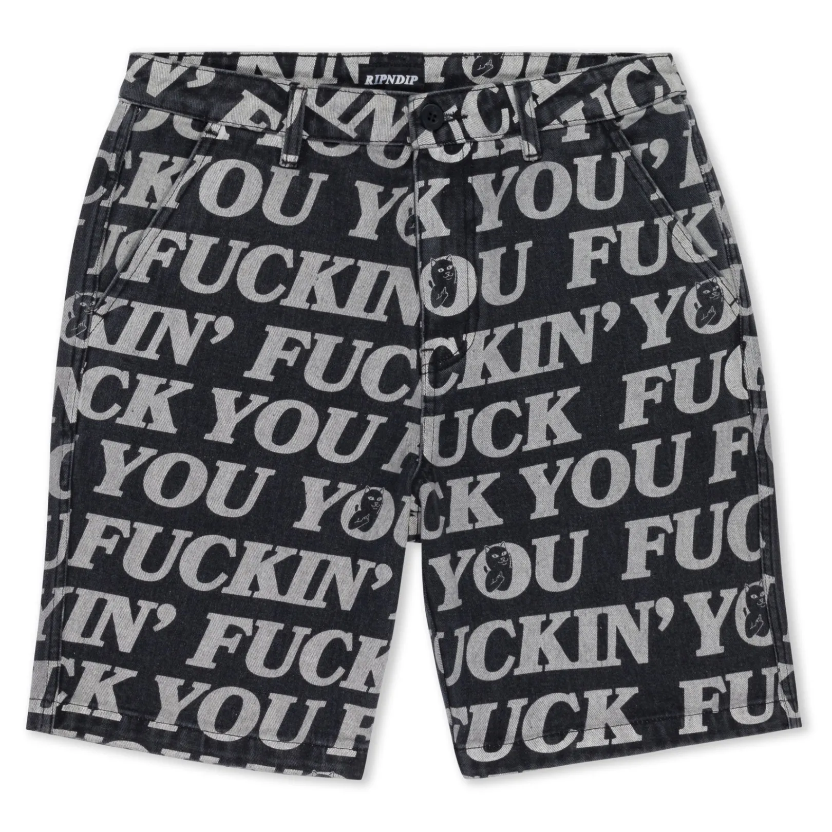 Fuckin Fuck Denim Shorts (Black)<Ripndip Clearance