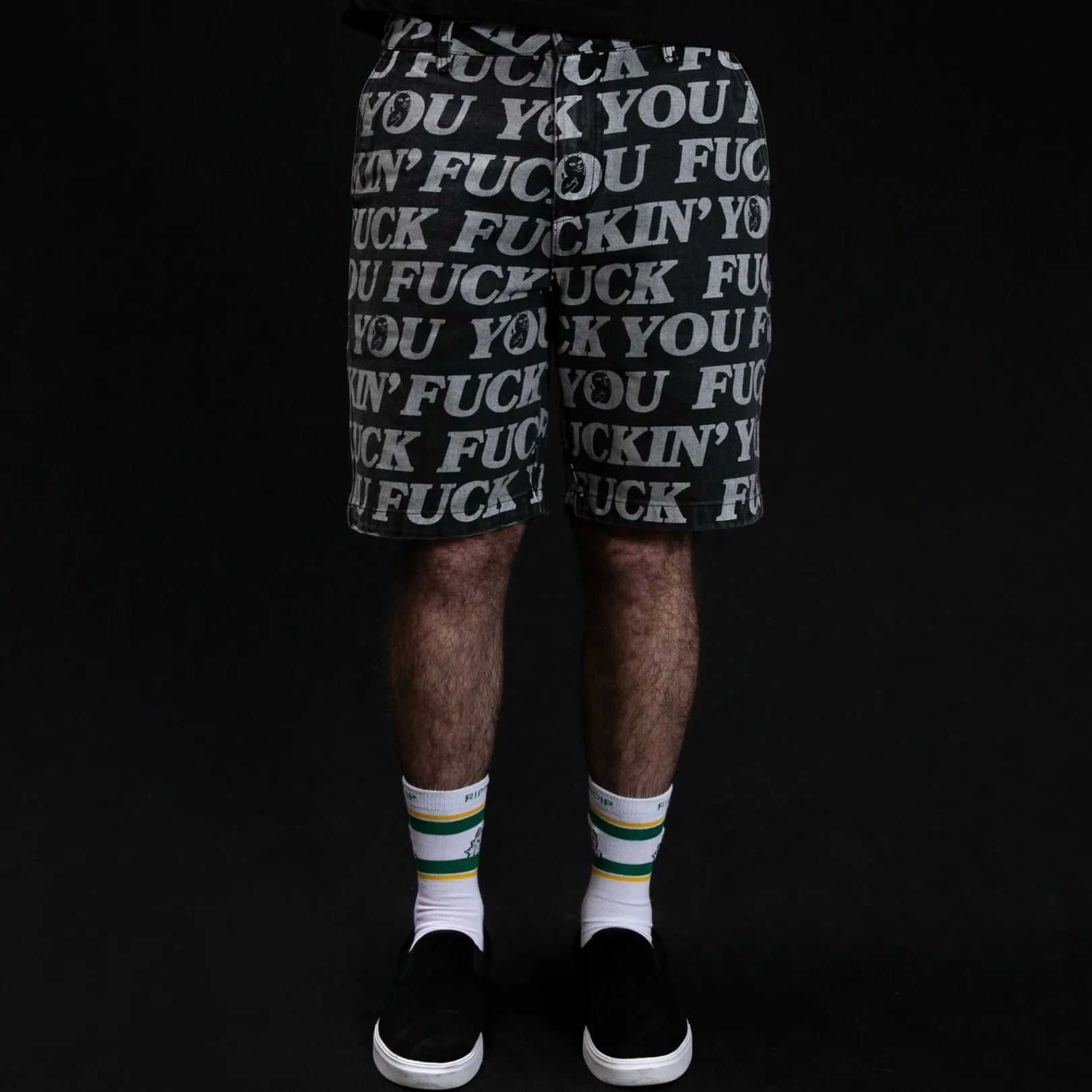 Fuckin Fuck Denim Shorts (Black)<Ripndip Clearance