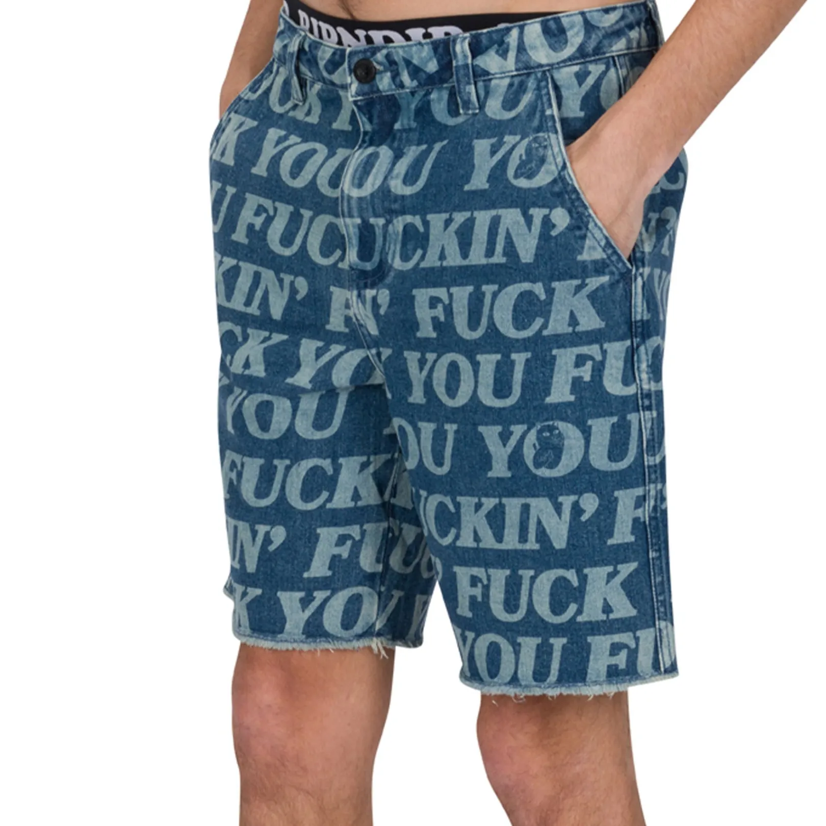 Fuckin Fuck Denim Shorts (Medium Wash)<Ripndip Clearance