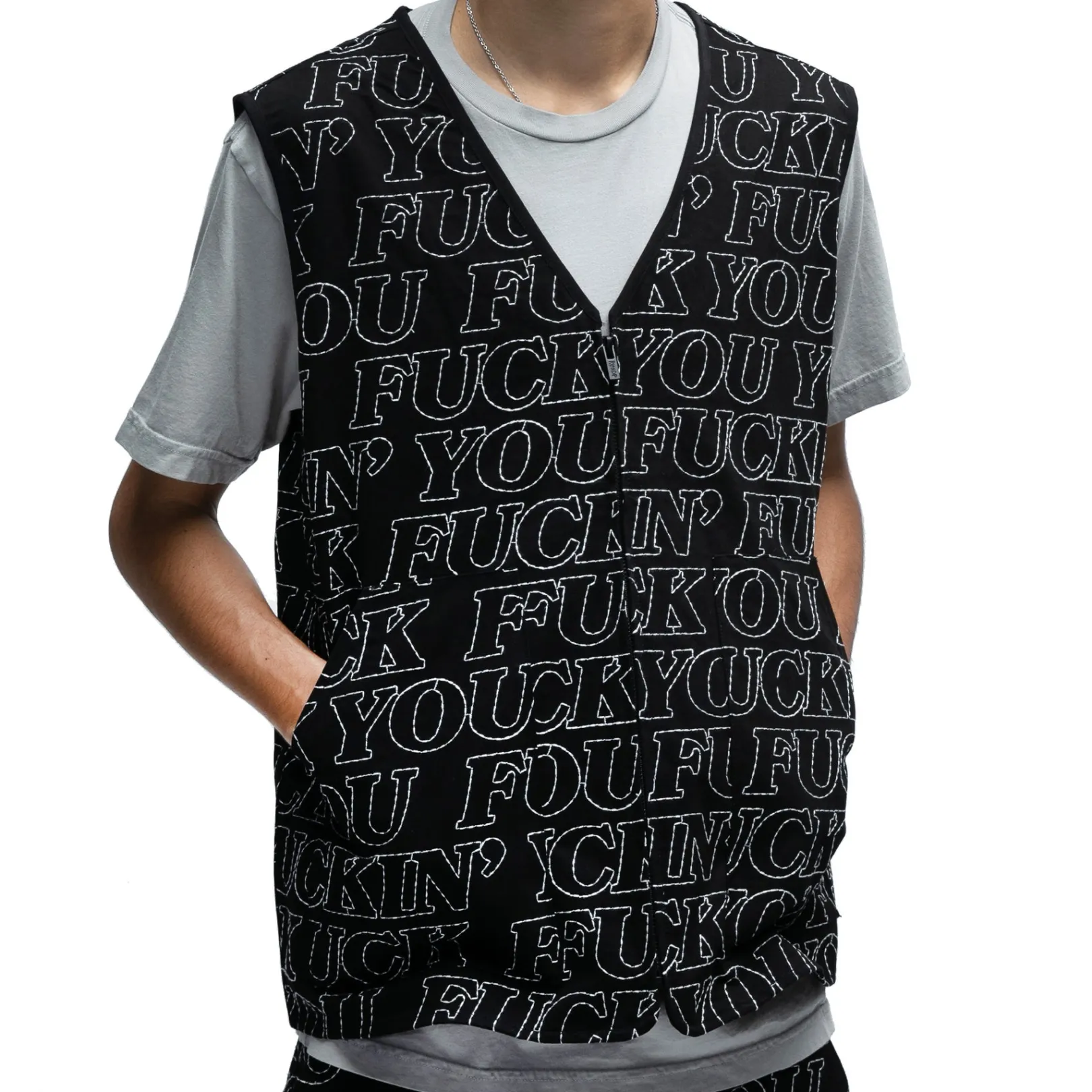 Fuckin Fuck Quilted Vest (Black)<Ripndip Sale