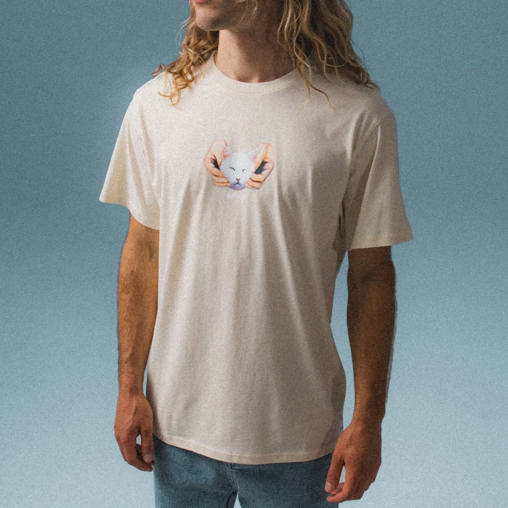 Happy Kitty Tee (Natural)<Ripndip New