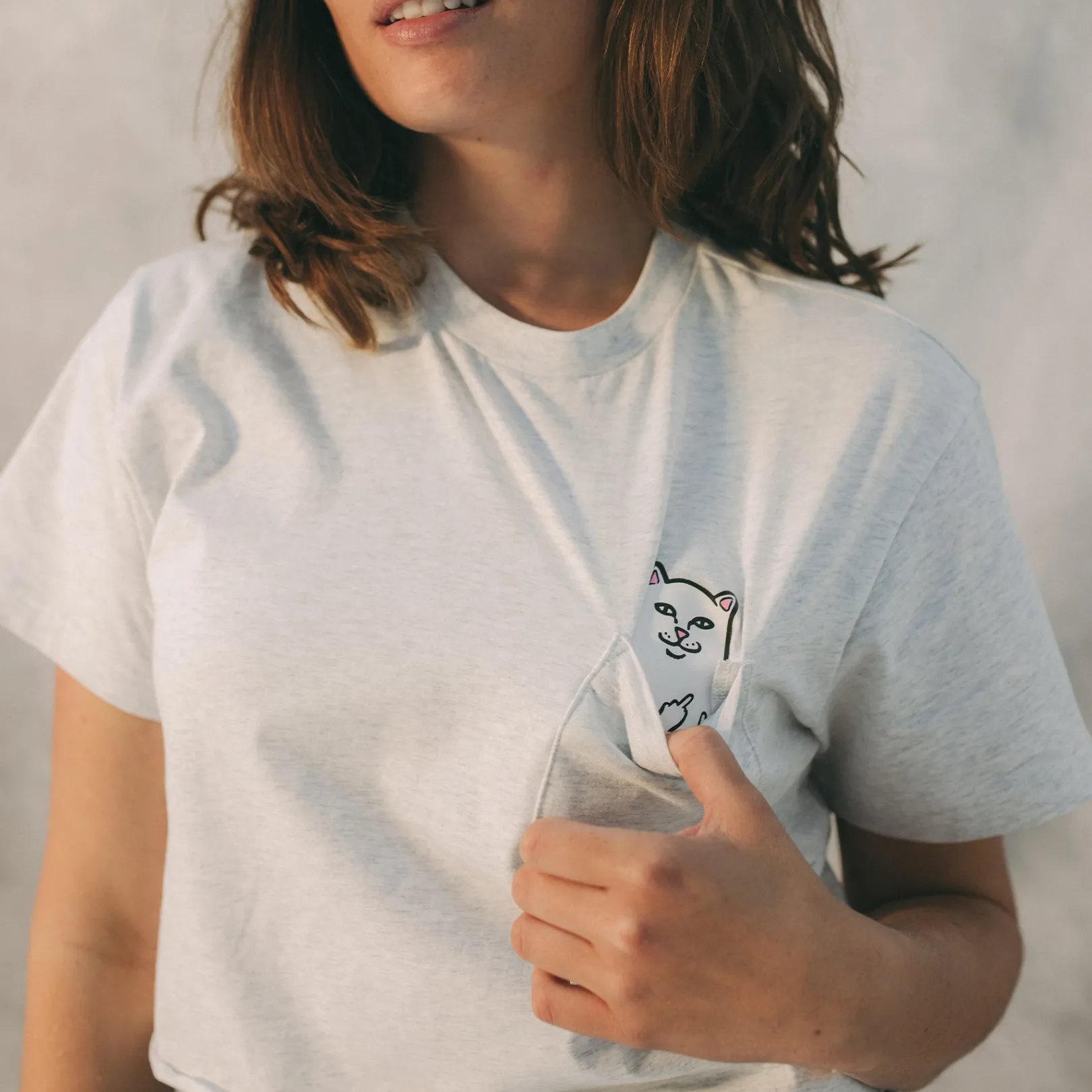 Lord Nermal Cropped Baby Pocket Tee (Ash Heather)<Ripndip Flash Sale