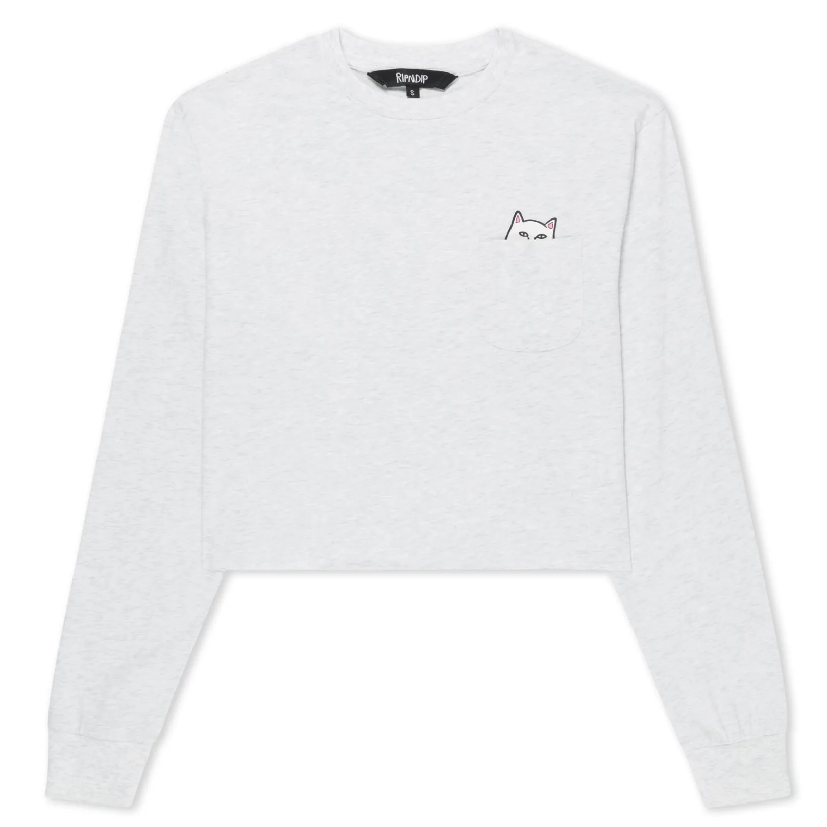 Lord Nermal Cropped Long Sleeve Pocket Tee (Ash Heather)<Ripndip Fashion