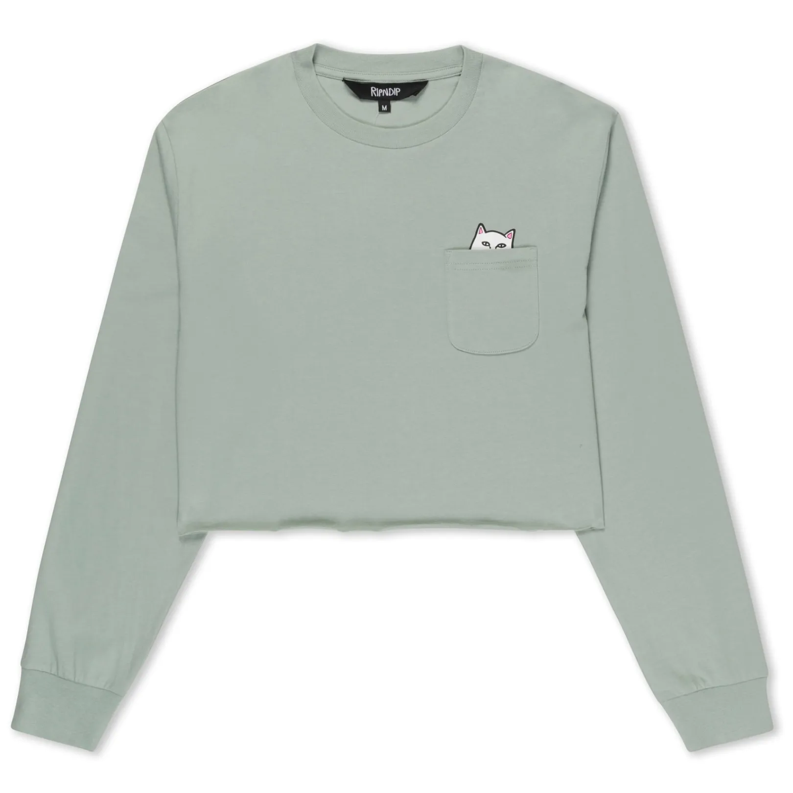 Lord Nermal Cropped Long Sleeve Pocket Tee (Sage Grey)<Ripndip Shop