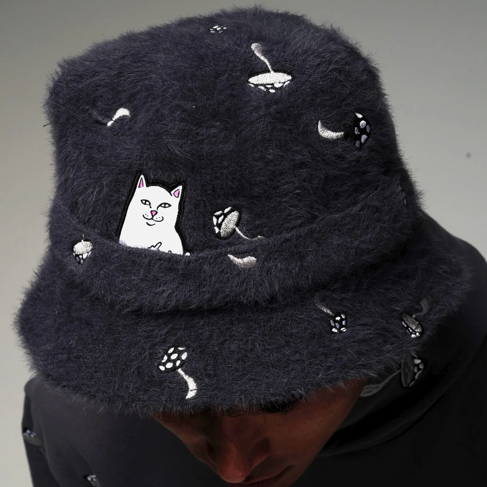 Lord Nermal Euphoria Sherpa Bucket Hat (Charcoal)<Ripndip Cheap