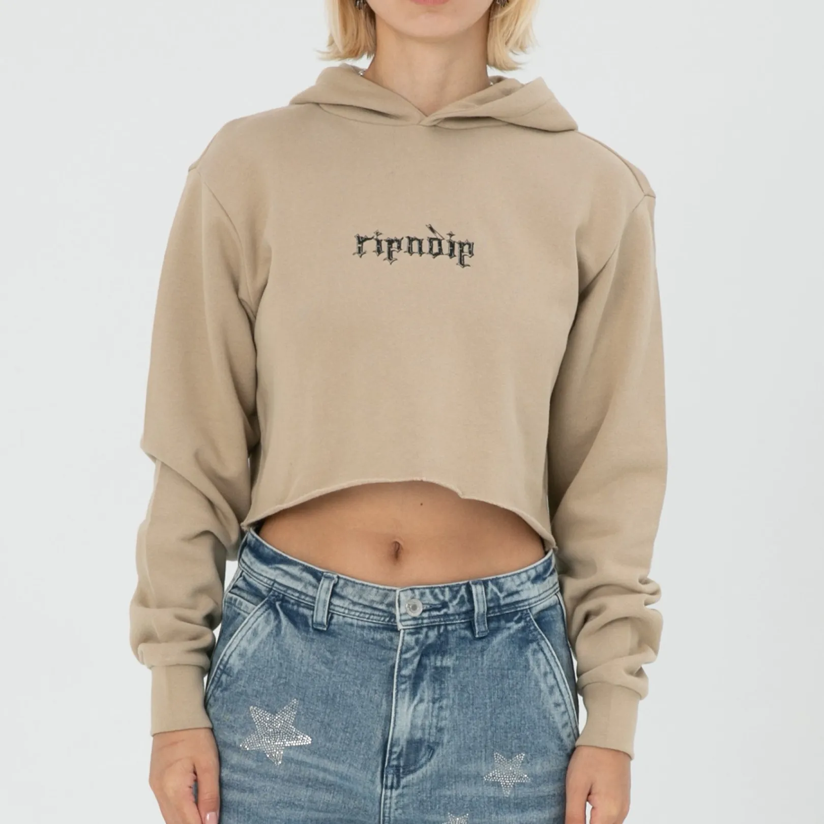 Los Feliz Cropped Hoodie (Sand)<Ripndip Cheap