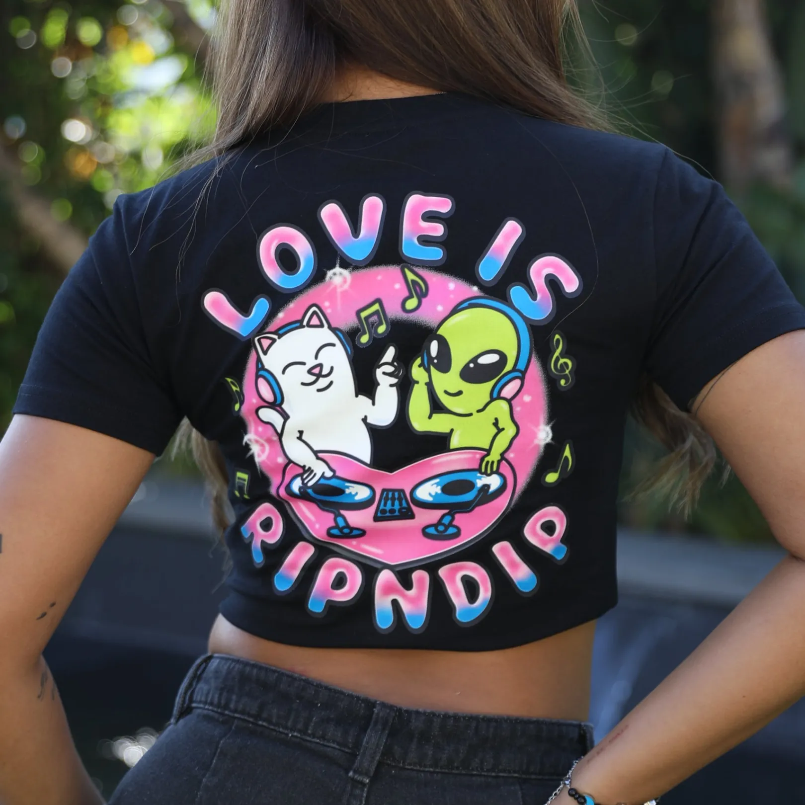 Love Is Cropped Baby Tee (Black)<Ripndip Online