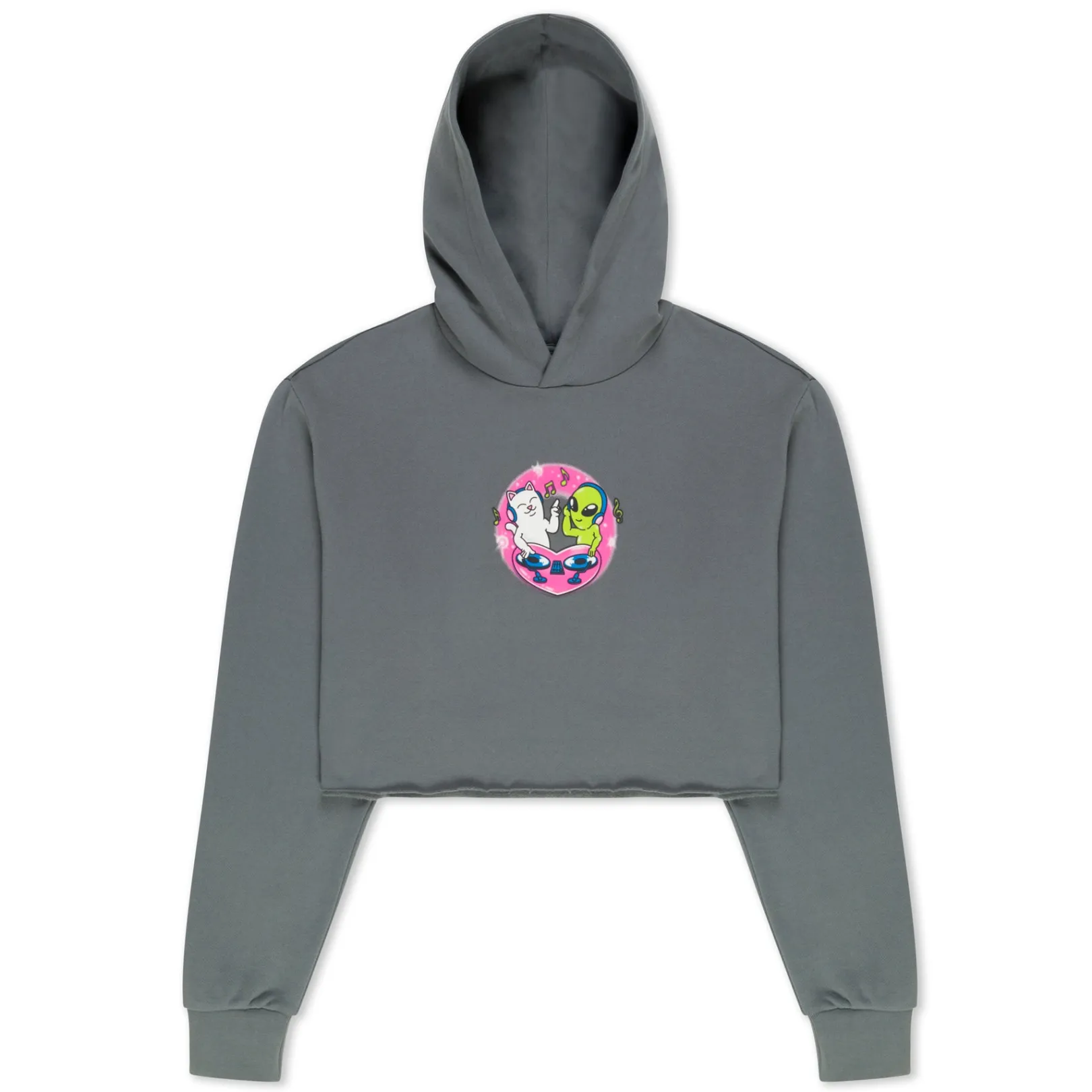 Love Is Cropped Hoodie (Charcoal)<Ripndip Best