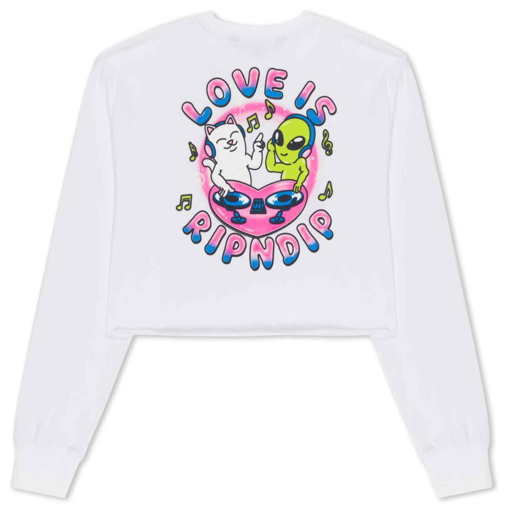 Love Is Cropped Long Sleeve (White)<Ripndip Clearance