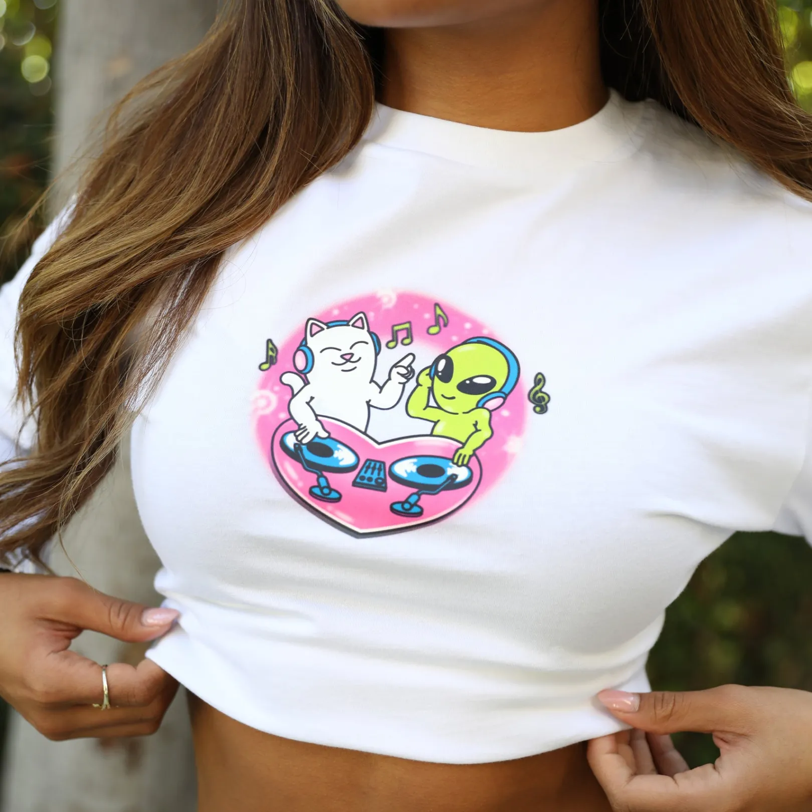 Love Is Cropped Long Sleeve (White)<Ripndip Clearance