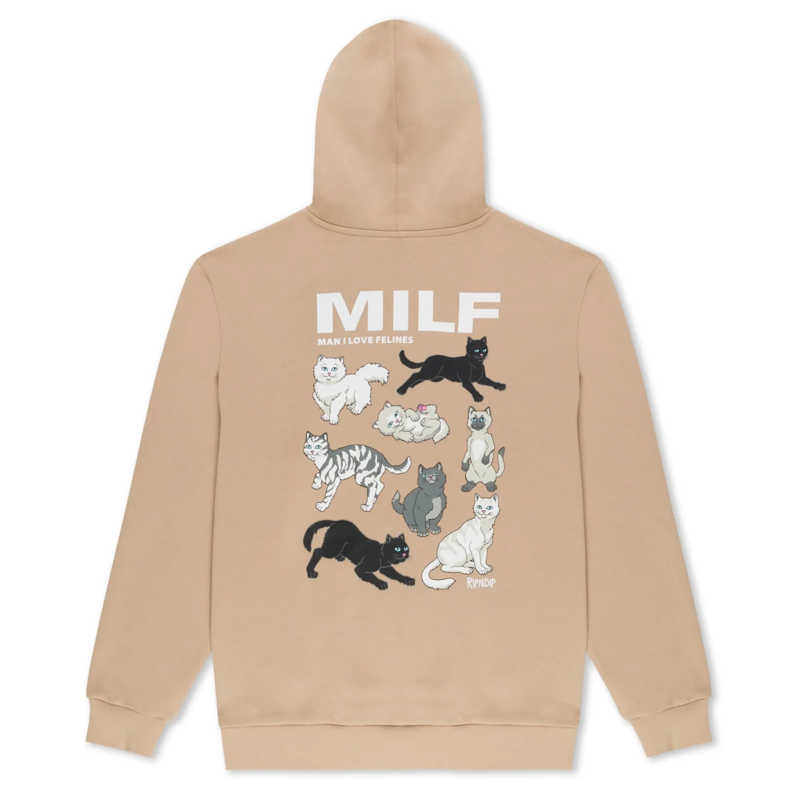 Man I Love Felines Hoodie (Almond)<Ripndip Fashion