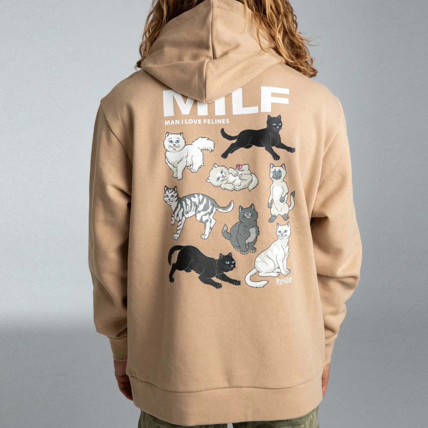 Man I Love Felines Hoodie (Almond)<Ripndip Fashion