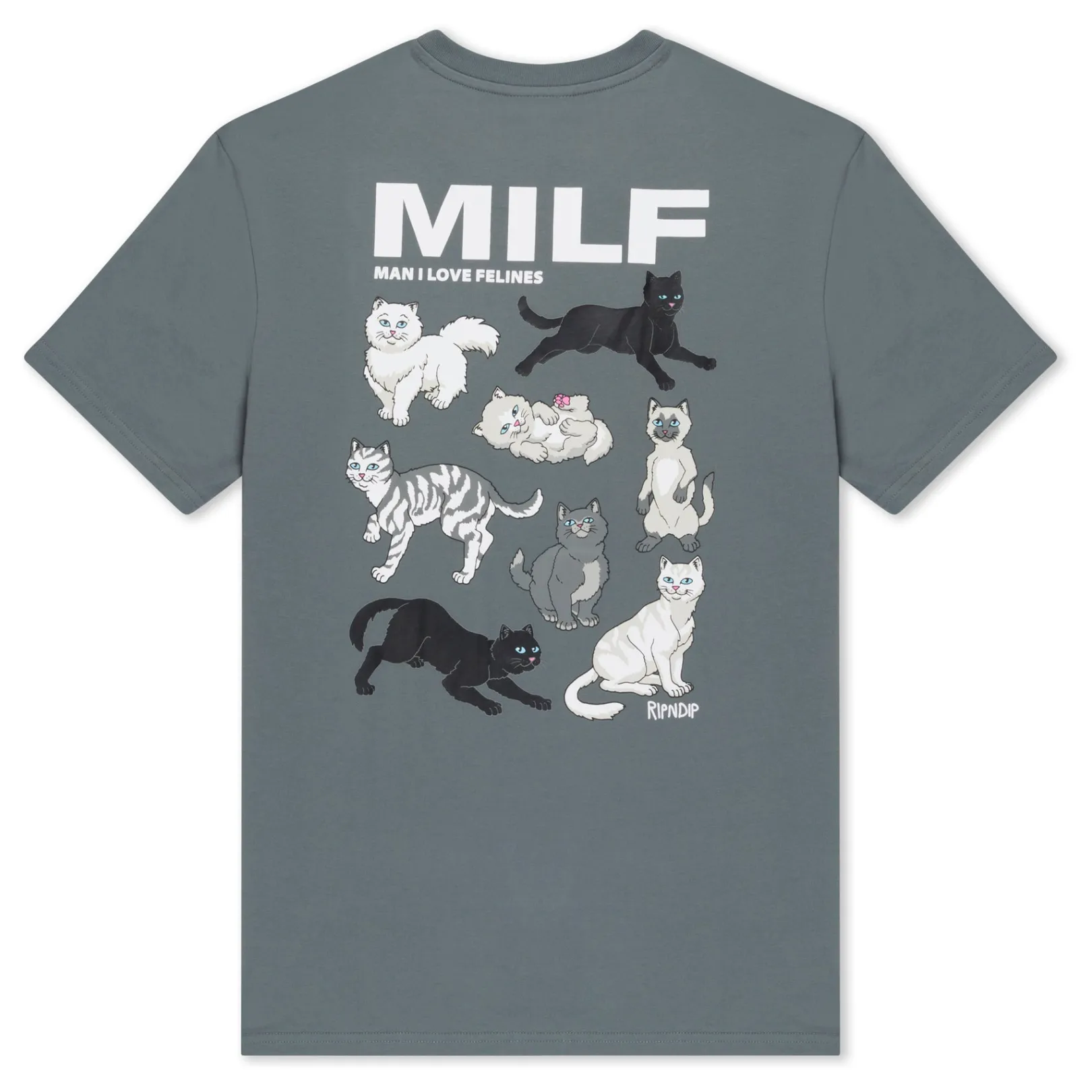 Man I Love Felines Tee (Charcoal)<Ripndip Discount