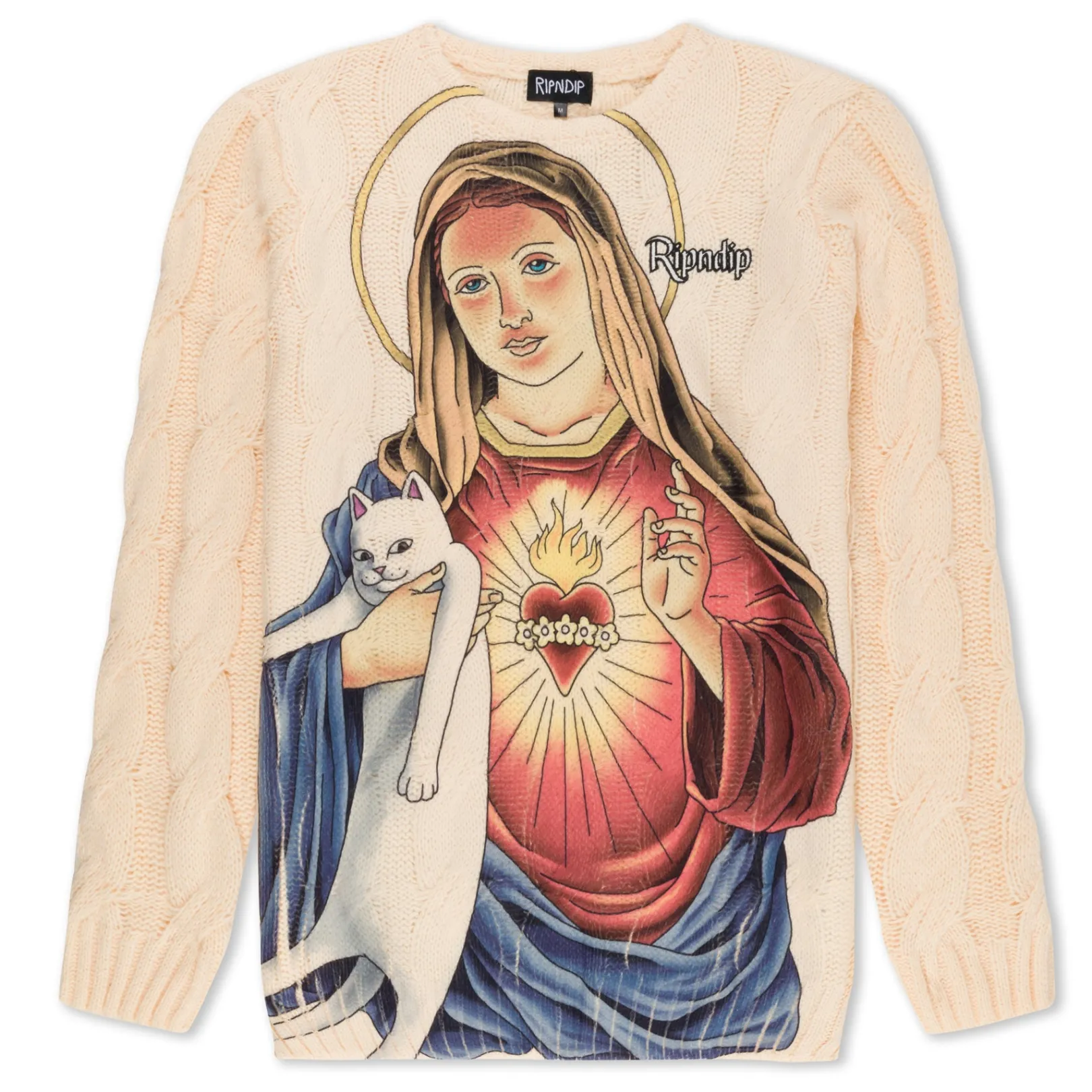 Mother Mary Cable Knit Sweater (Cream)<Ripndip Best