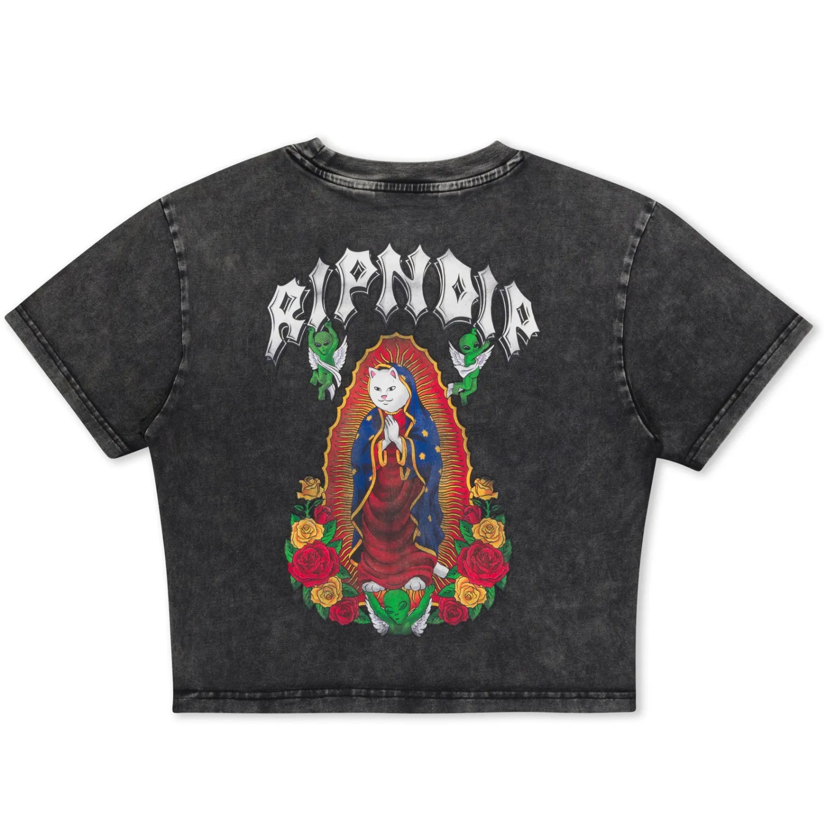 Mother Nerm Cropped Baby Tee (Black Wash)<Ripndip Outlet