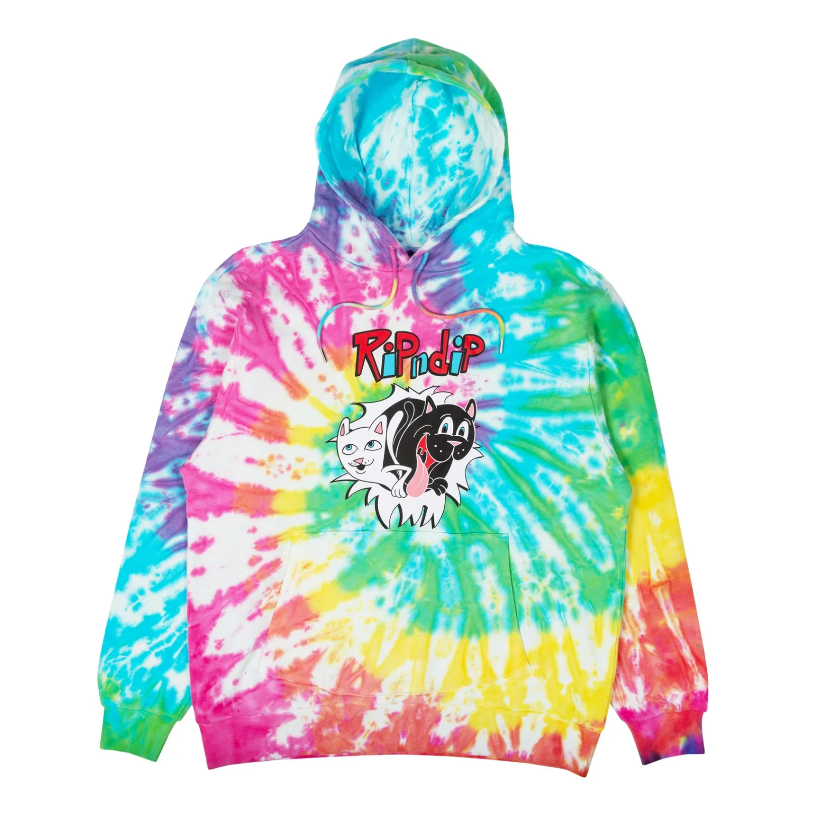 Nerm & Jerm Show Hoodie (Rainbow Spiral Dye)<Ripndip Flash Sale