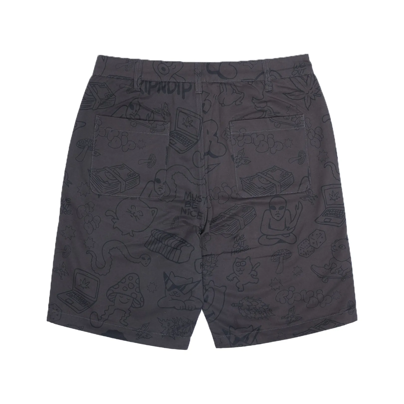 Nerm Doodle Twill Shorts (Chocolate)<Ripndip Clearance