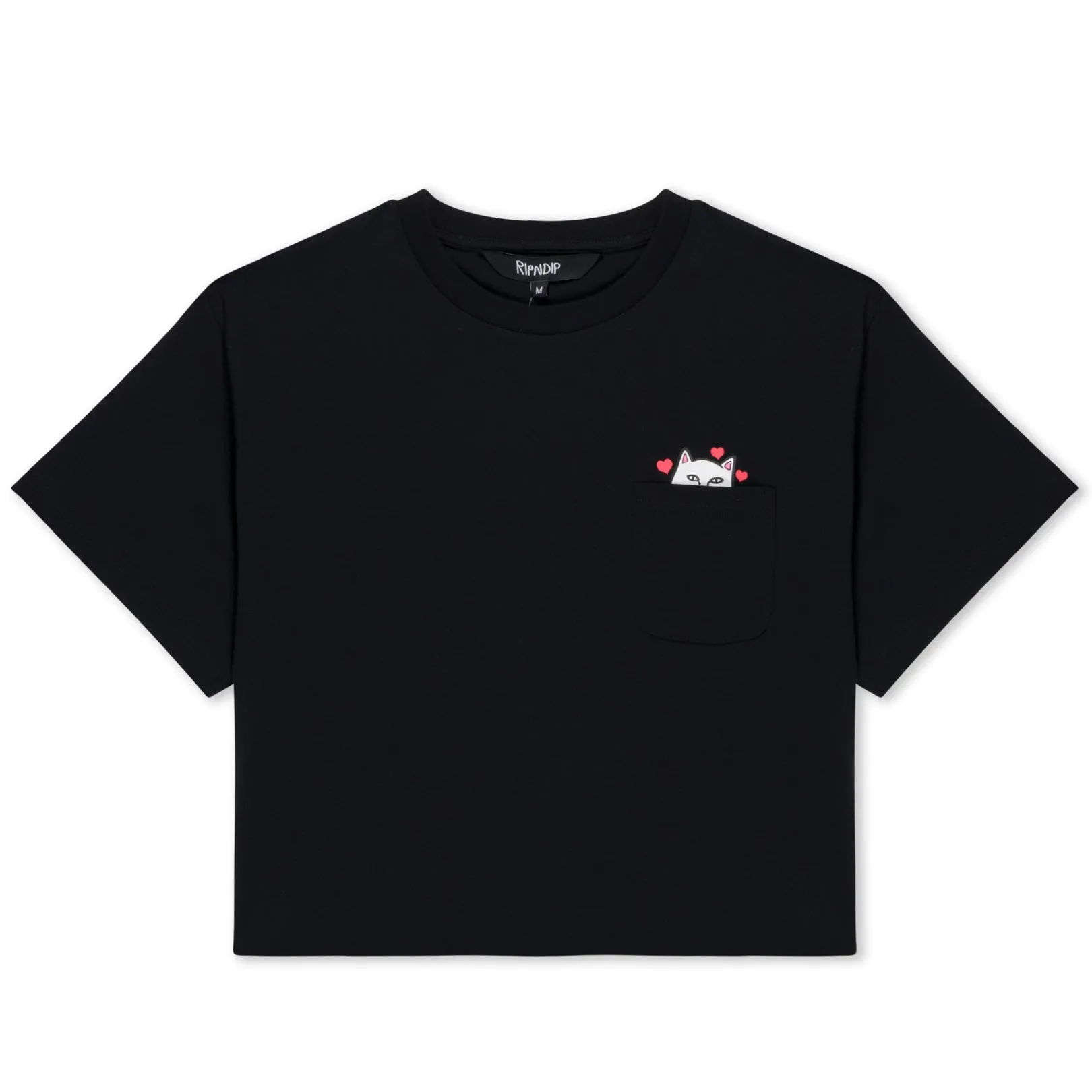 Nermal Loves Cropped Baby Pocket Tee (Black)<Ripndip Cheap