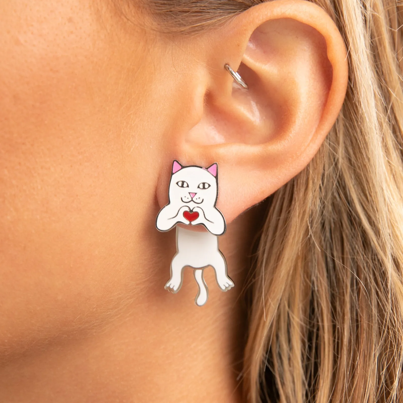 Nermal Loves Earring Set (White)<Ripndip Cheap