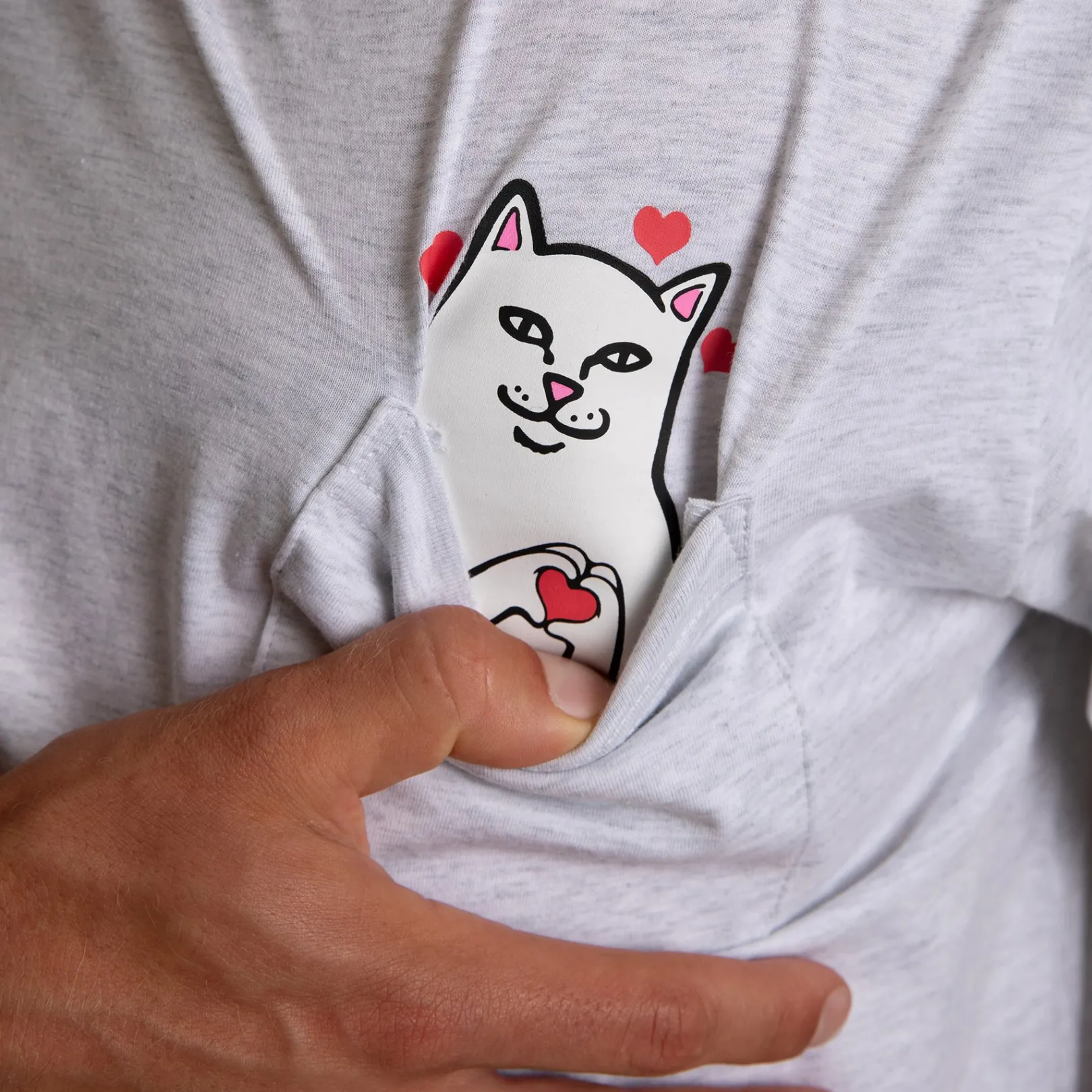 Nermal Loves Pocket Tee (Ash Heather)<Ripndip Fashion