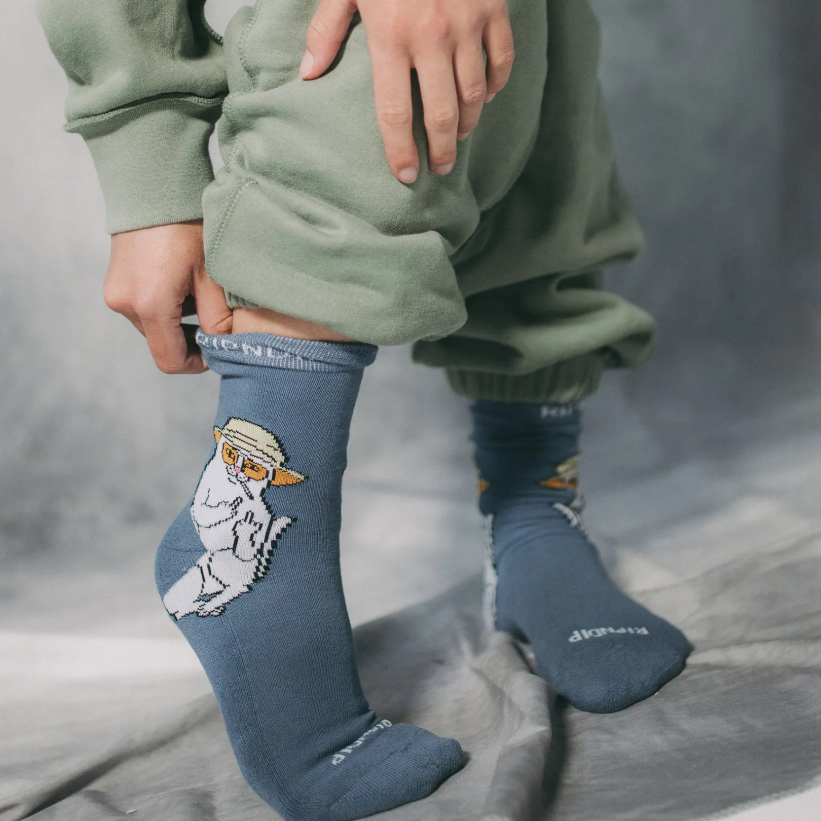 Nermal S Thompson Mid Socks (Dark Slate)<Ripndip Flash Sale