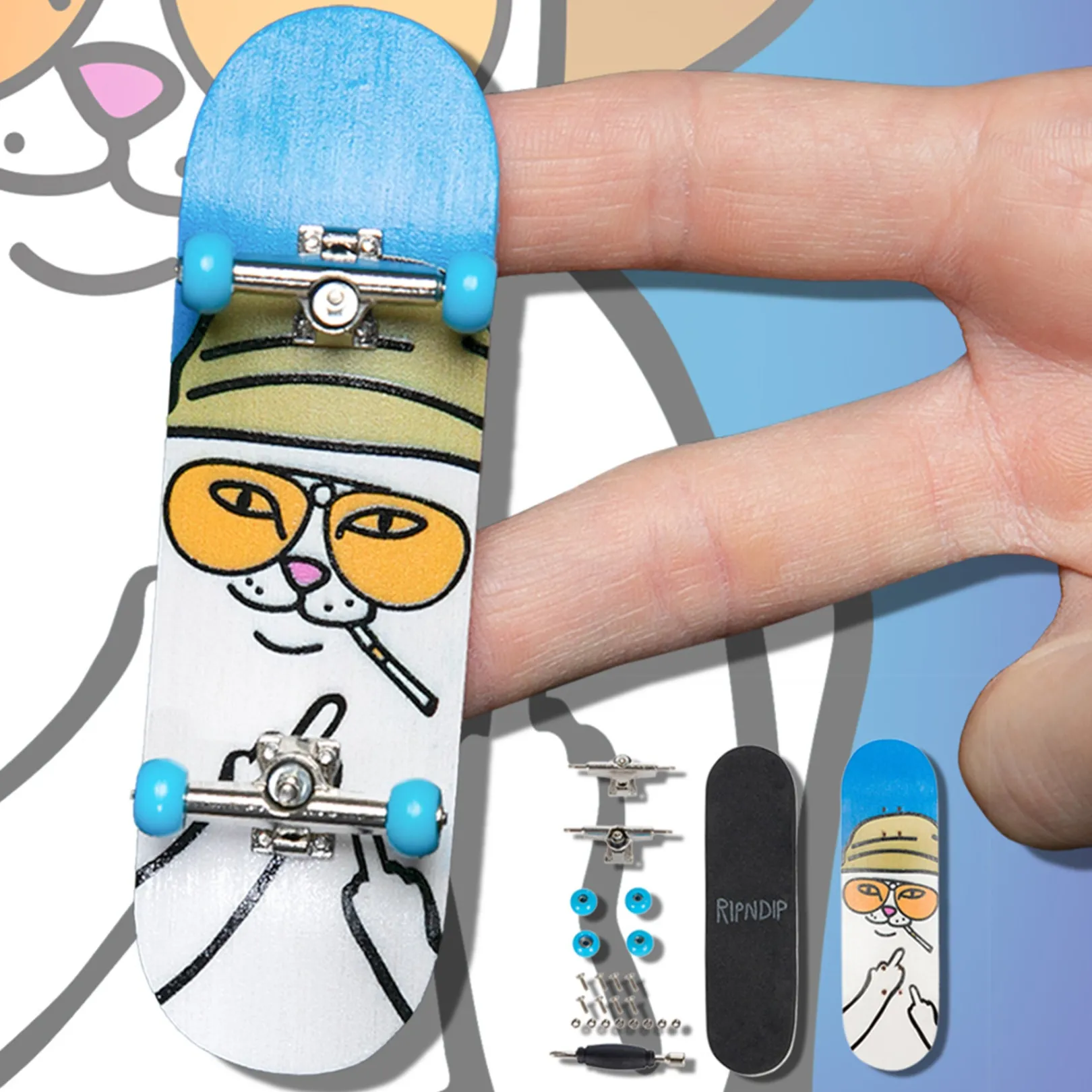 Nermal S Thompson Mini Skateboard (Blue)<Ripndip Online