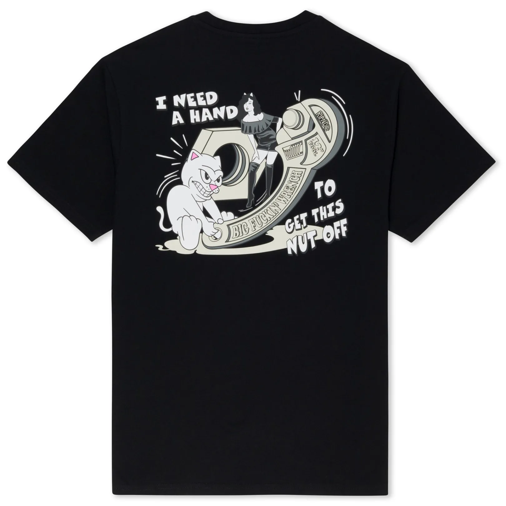 Nut Off Tee (Black)<Ripndip Shop