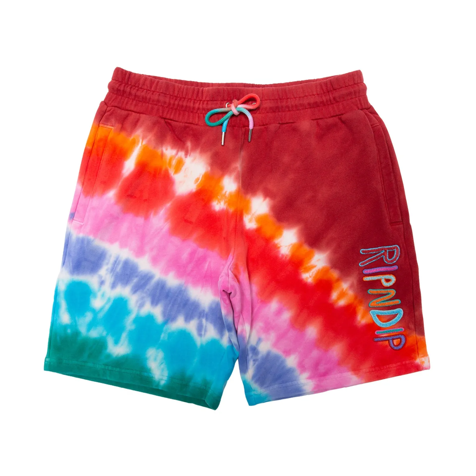 OG Prisma Embroidered Sweatshorts (Red Tie Dye)<Ripndip Cheap