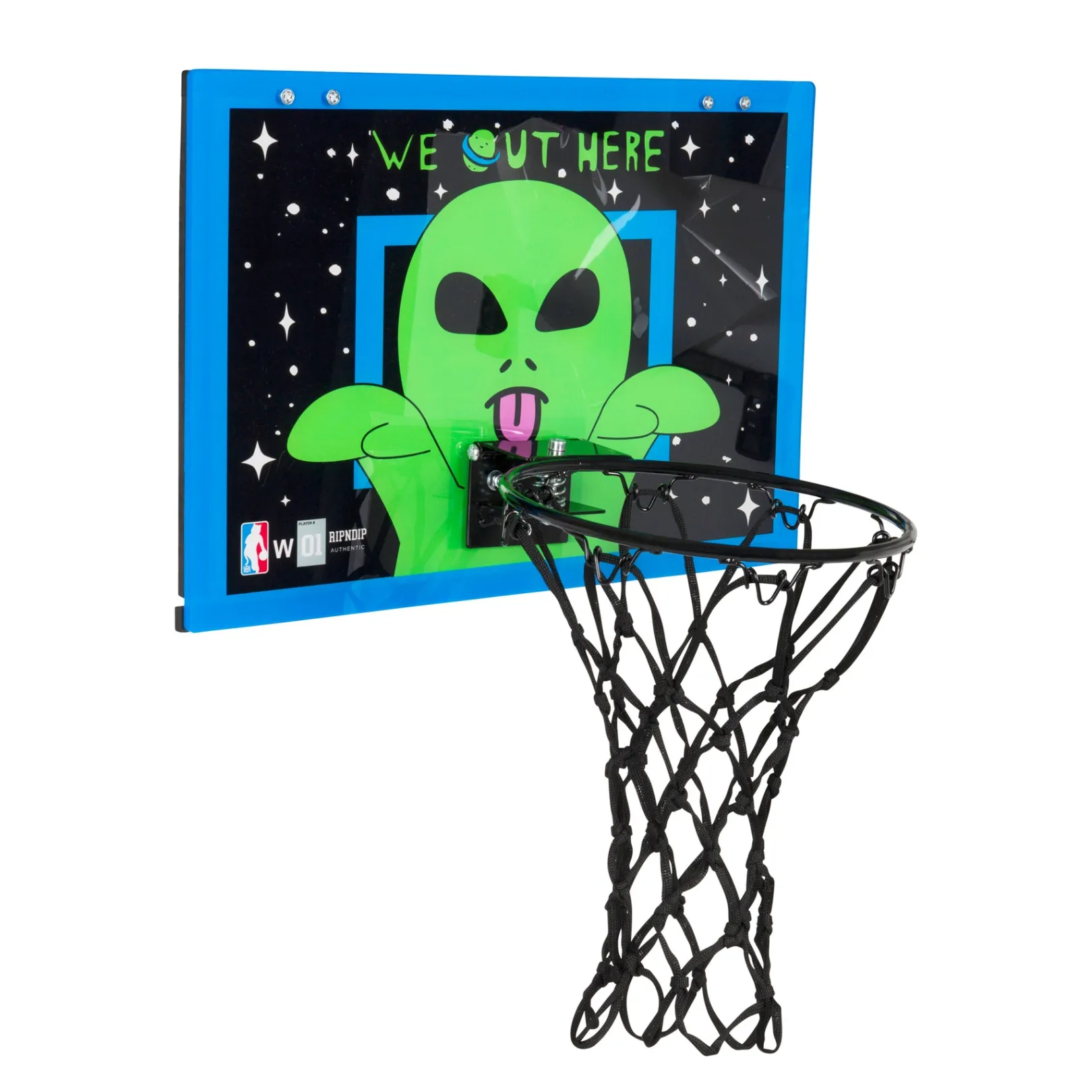 Peeking Alien Hanging Basketball Set (Black/Blue)<Ripndip New