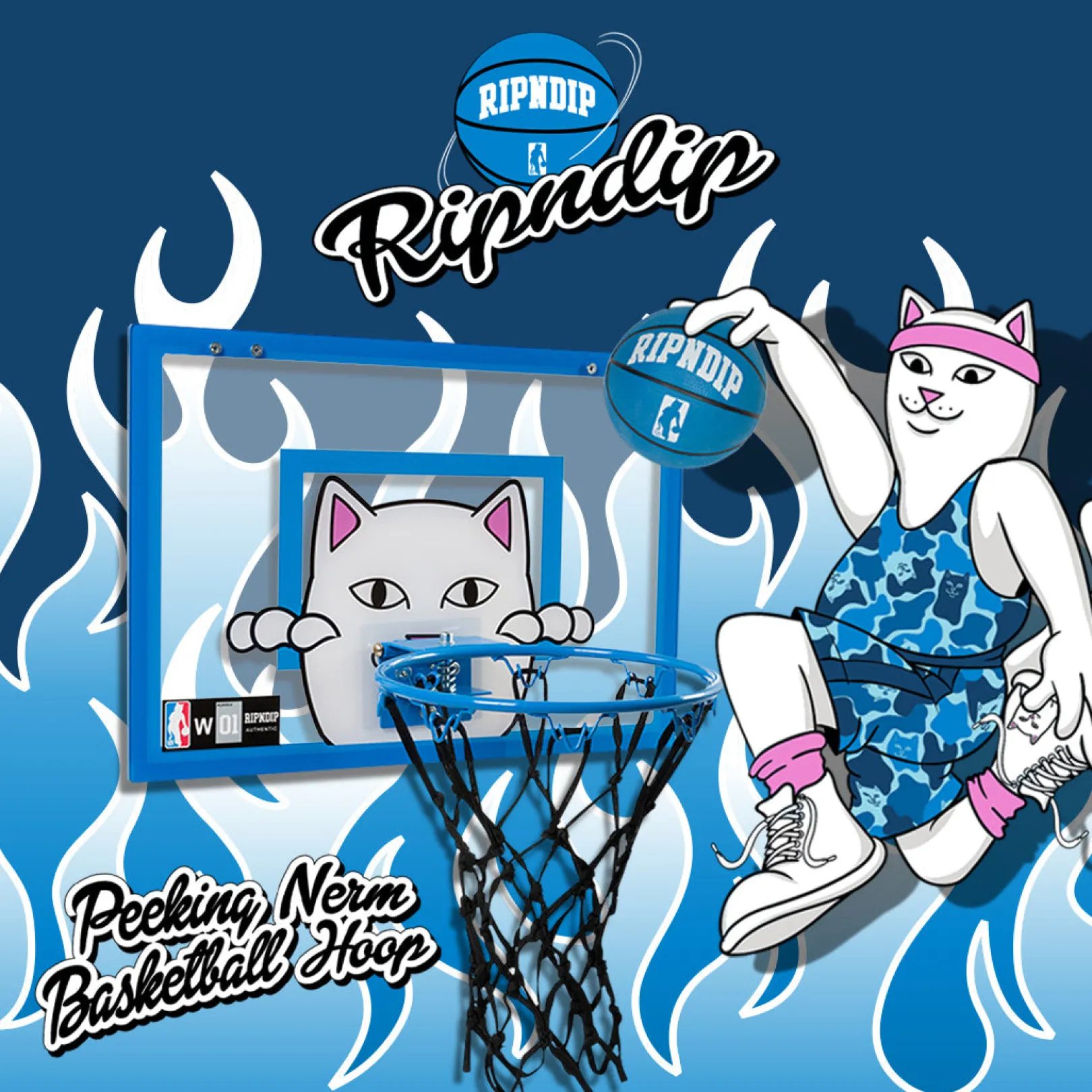 Peeking Nermal Hanging Basketball Set (Blue)<Ripndip Cheap