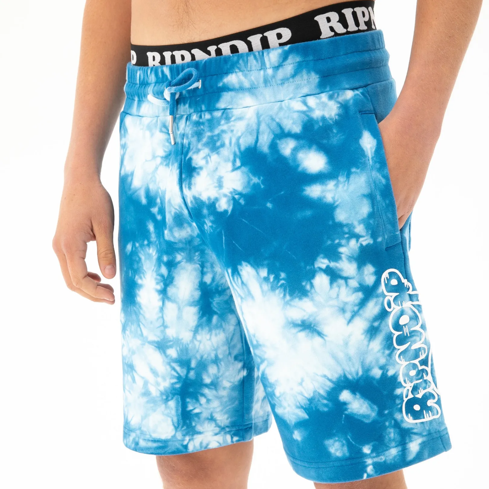 Ripntail Sweatshorts (Blue Acid Wash)<Ripndip Hot