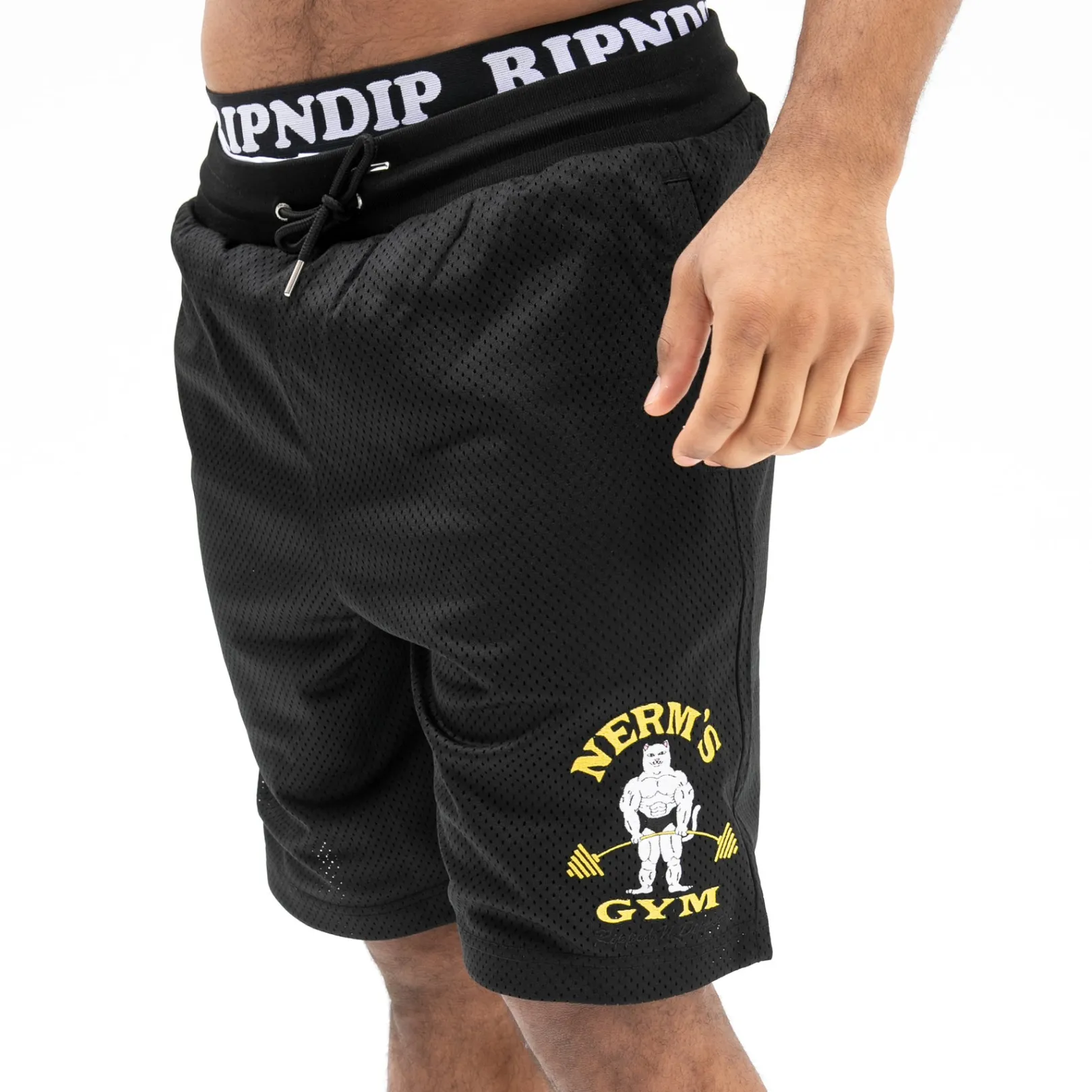 Ripped n Dipped Mesh Shorts (Black)<Ripndip Clearance