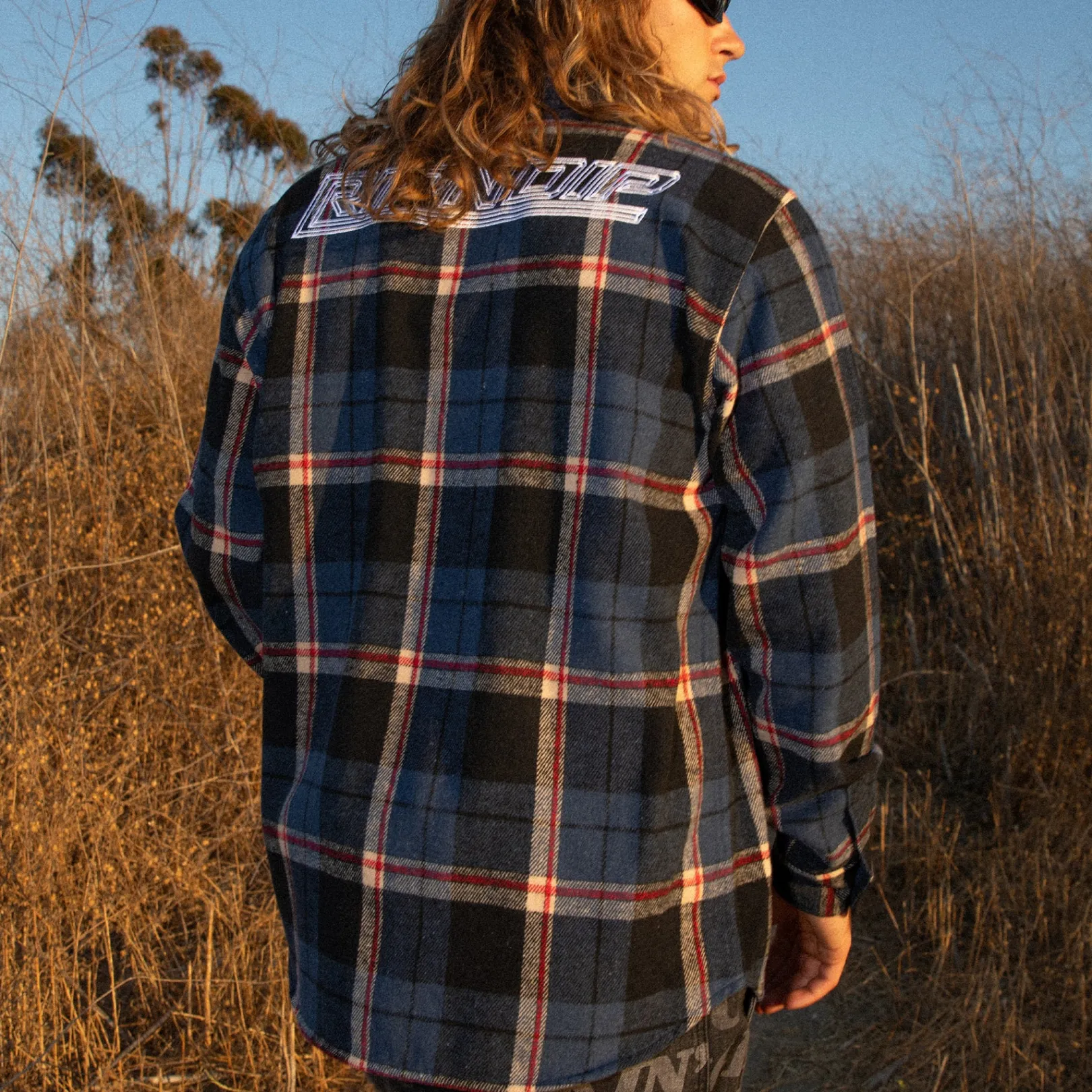 Robo Button Up Flannel (Navy)<Ripndip Shop