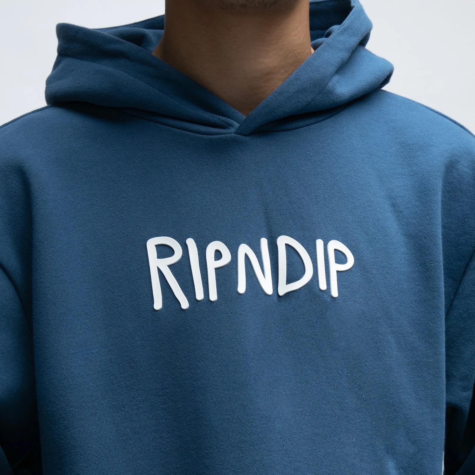 Rubber Logo Hoodie (Pacific Blue)<Ripndip Flash Sale