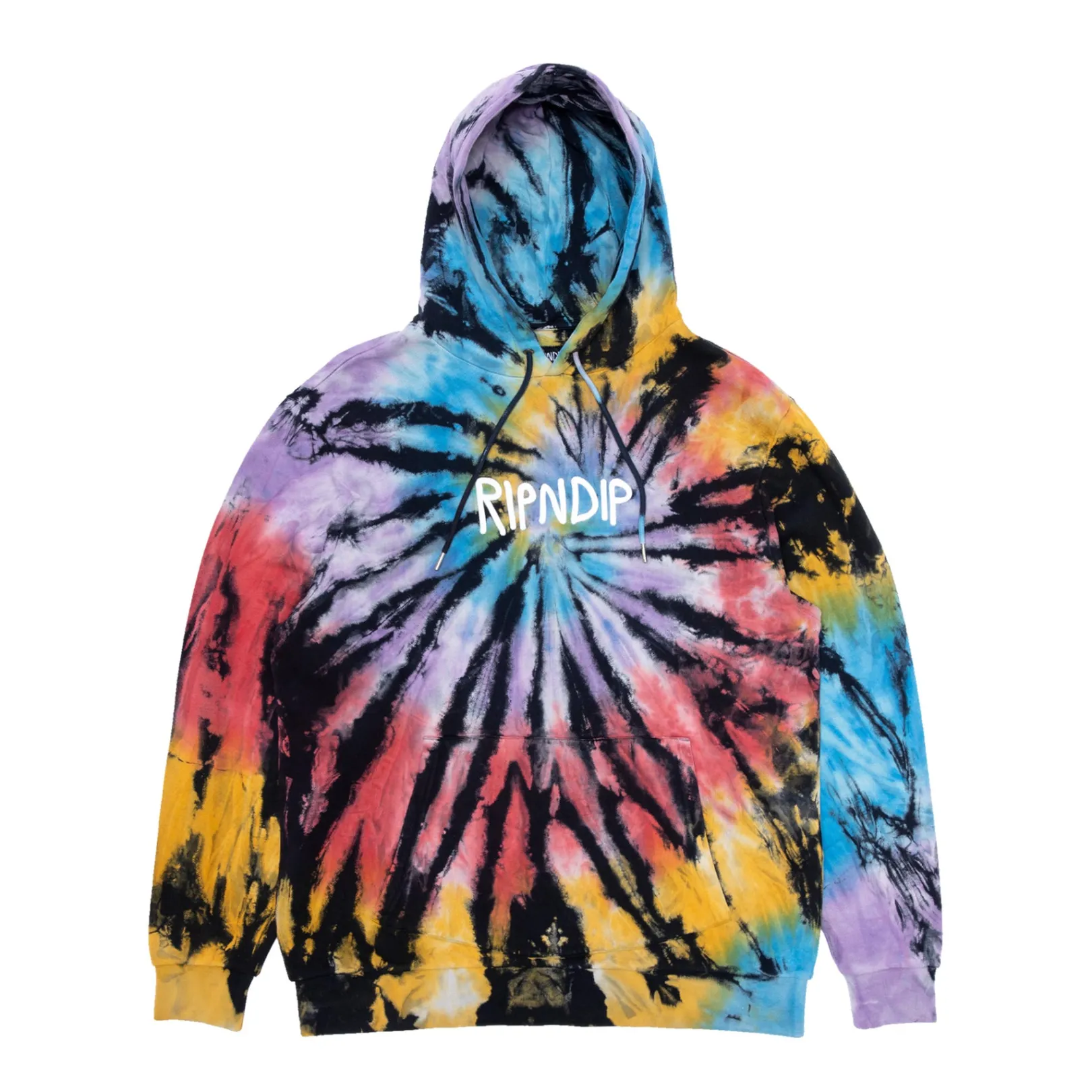 Rubber Logo Hoodie (Sunburst Spiral Tie Dye)<Ripndip Clearance