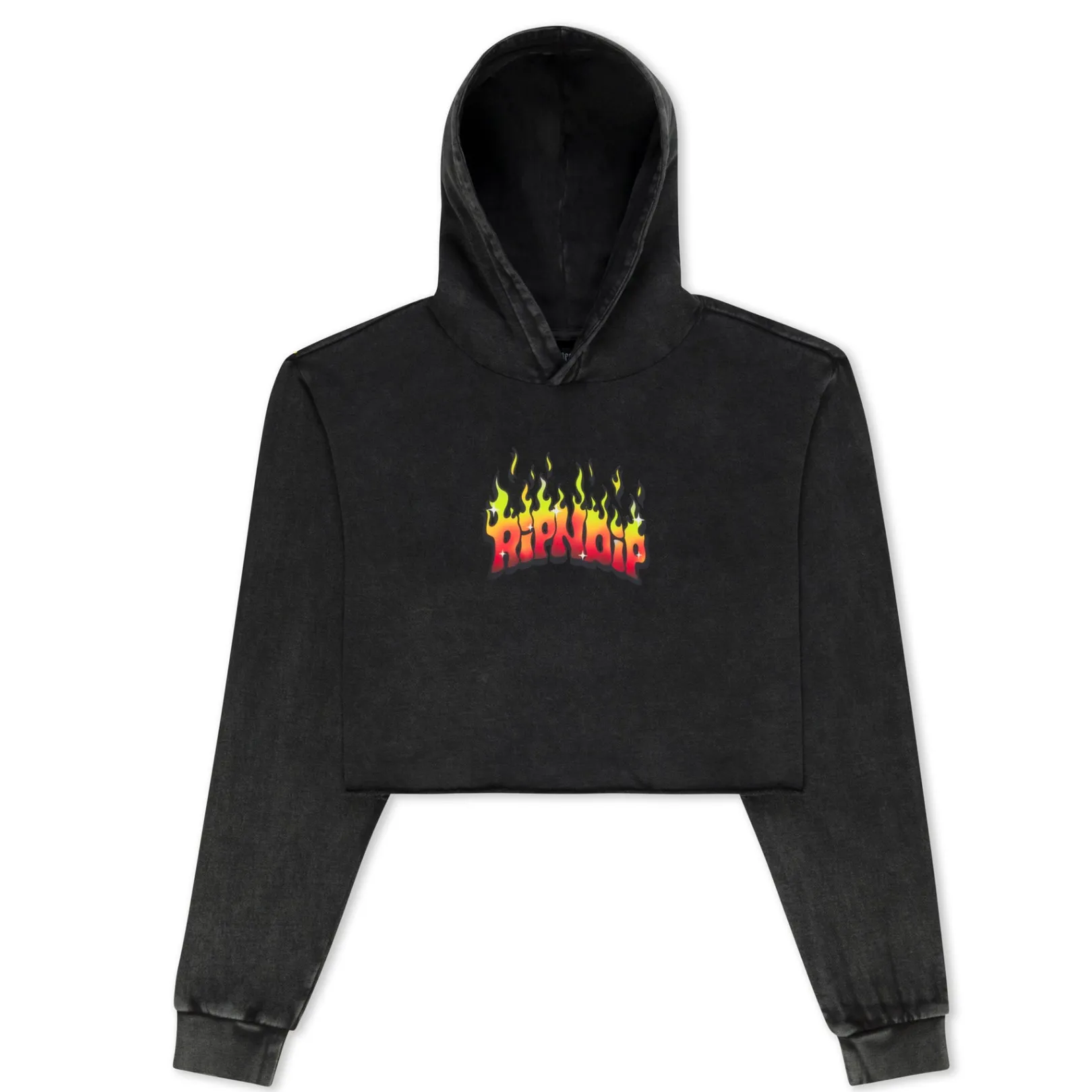 Scary Cute Cropped Hoodie (Black Wash)<Ripndip Clearance