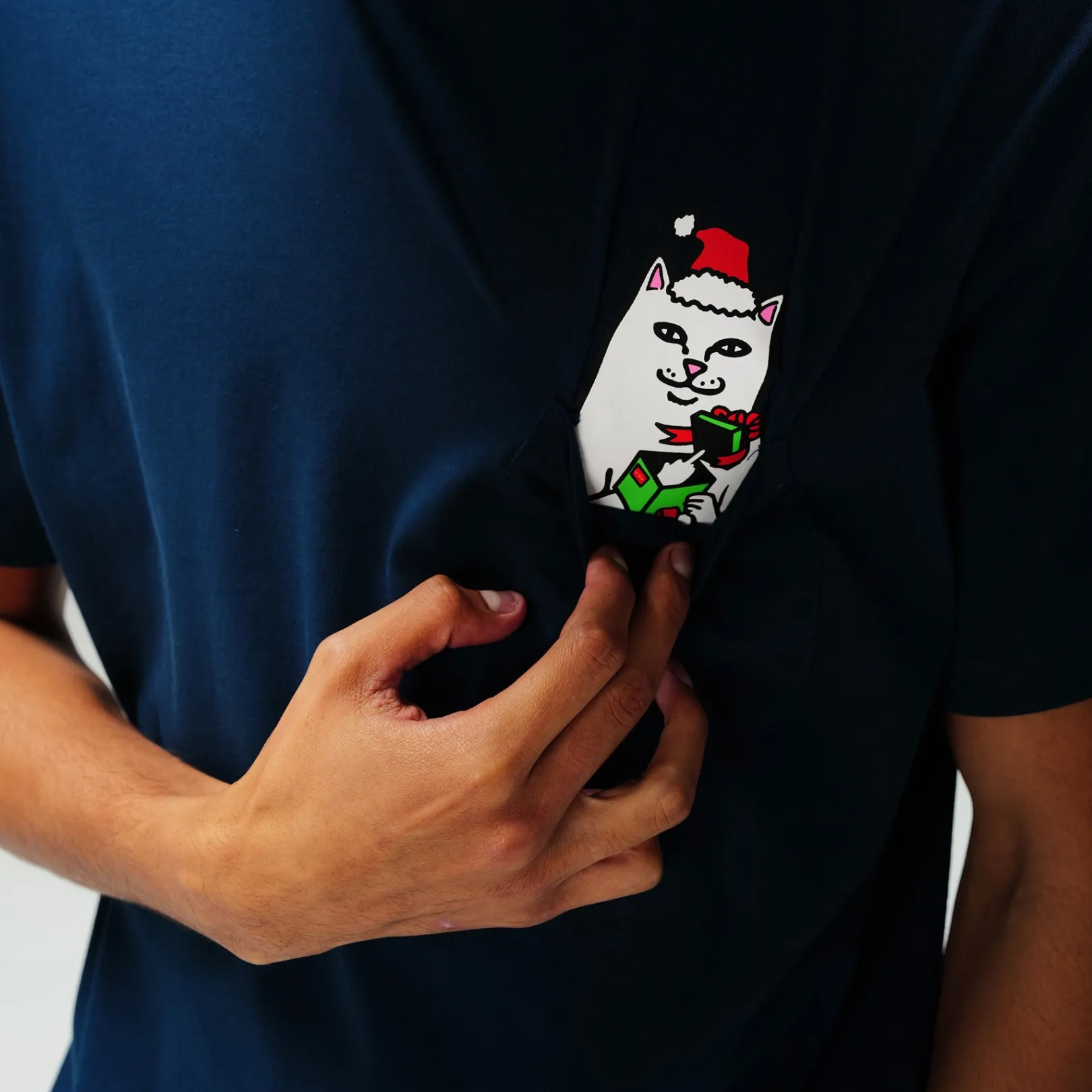 Secret Santa Pocket Tee (Navy)<Ripndip Online